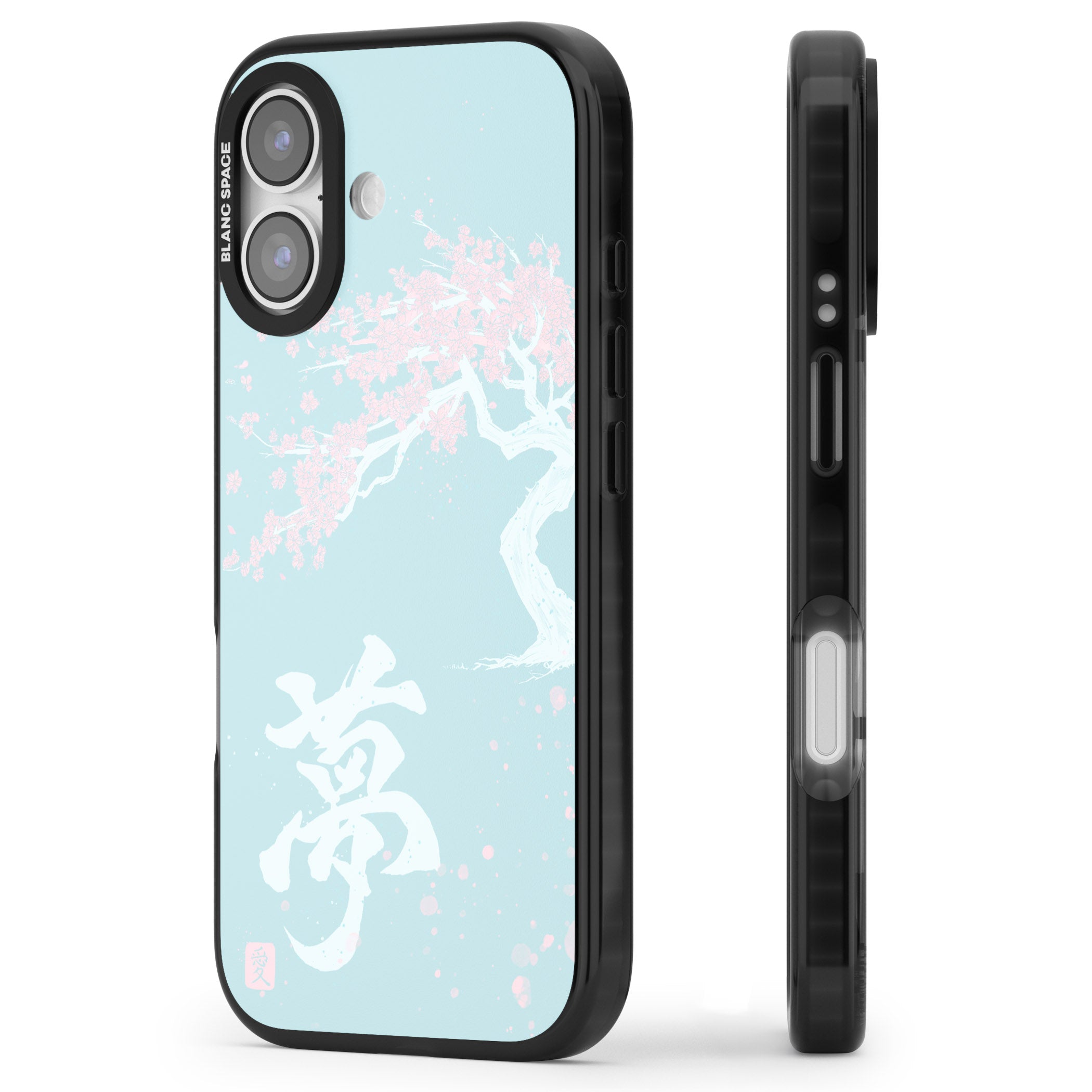 Dreams Cherry Blossom iPhone 17 Impact Black Phone Case Side Profile