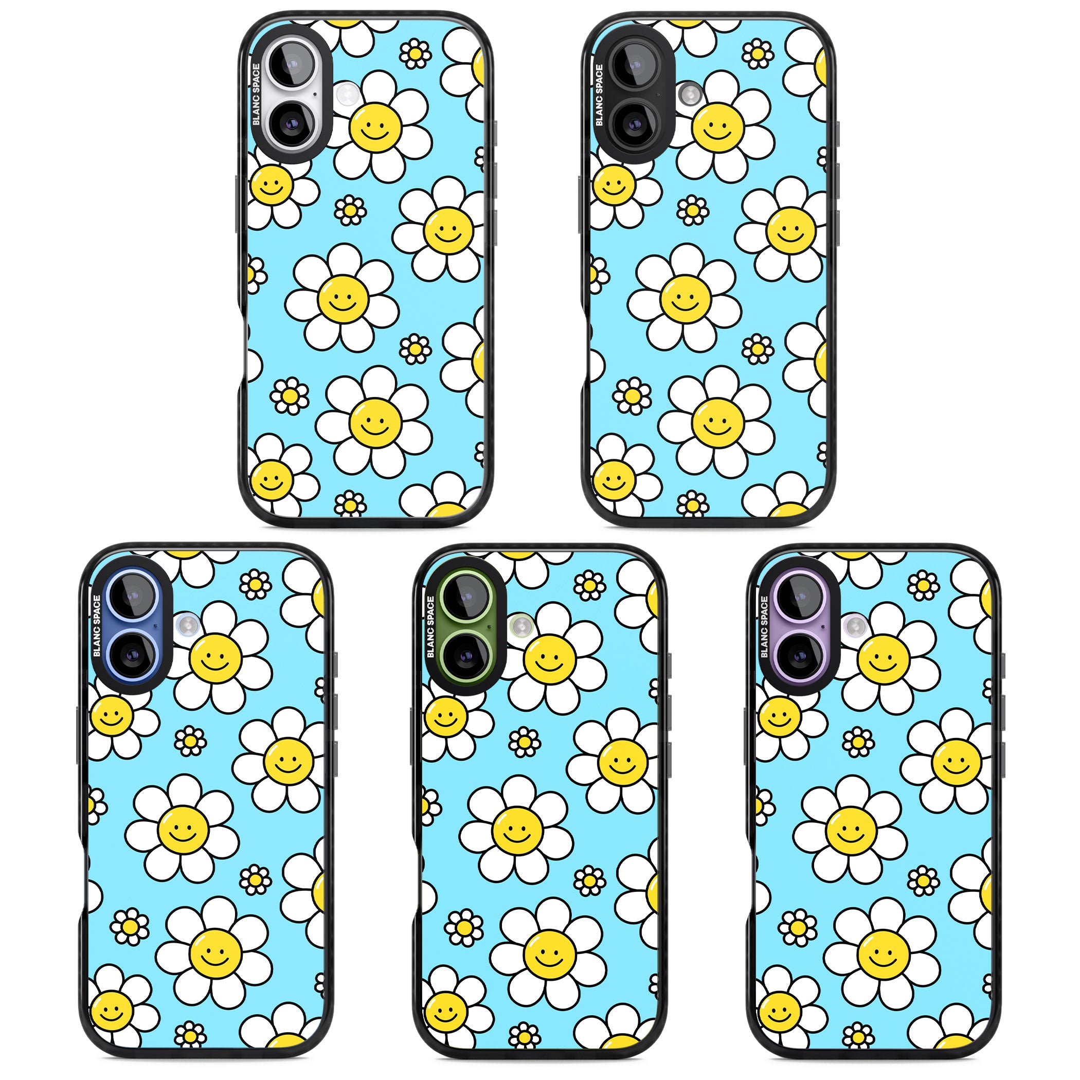 Daisy Faces Kawaii Pattern iPhone 17 Impact Black Phone Case APT Impact Protection