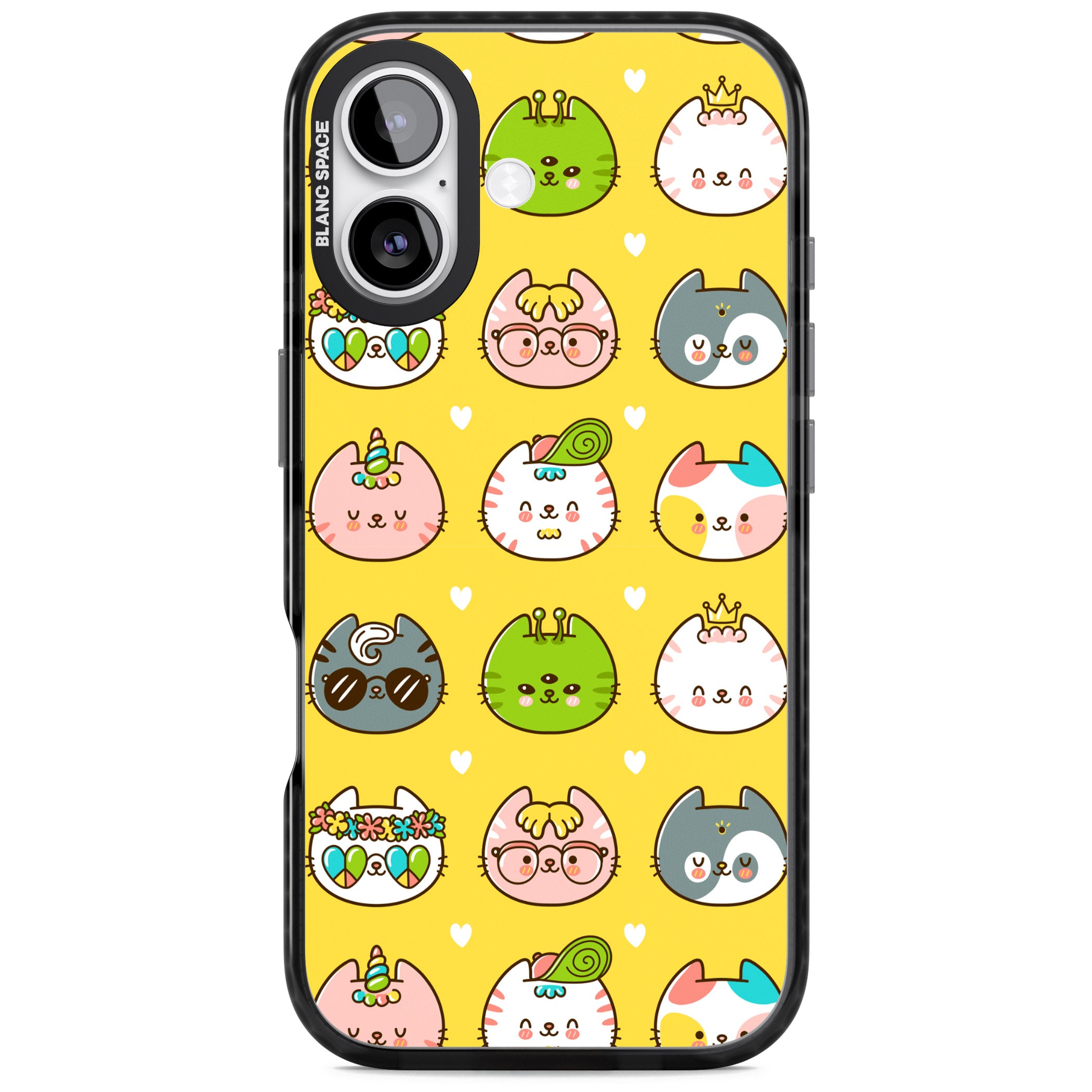 Mythical Cats Kawaii Pattern iPhone 17 Impact Black Phone Case