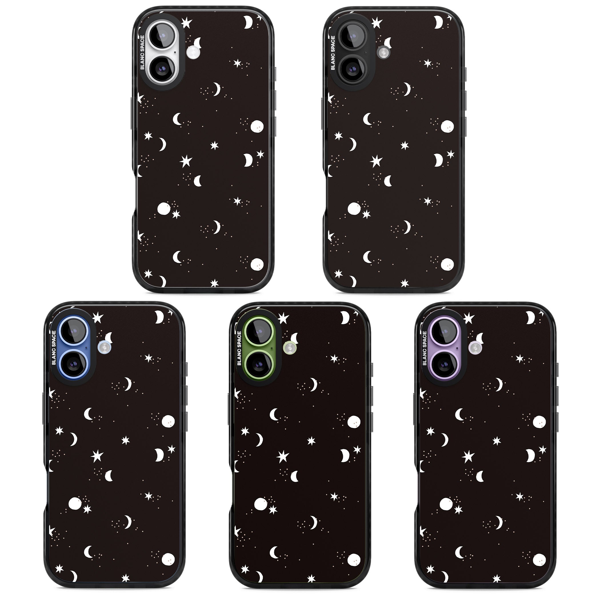 Funky Moons & Stars iPhone 17 Impact Black Phone Case APT Impact Protection