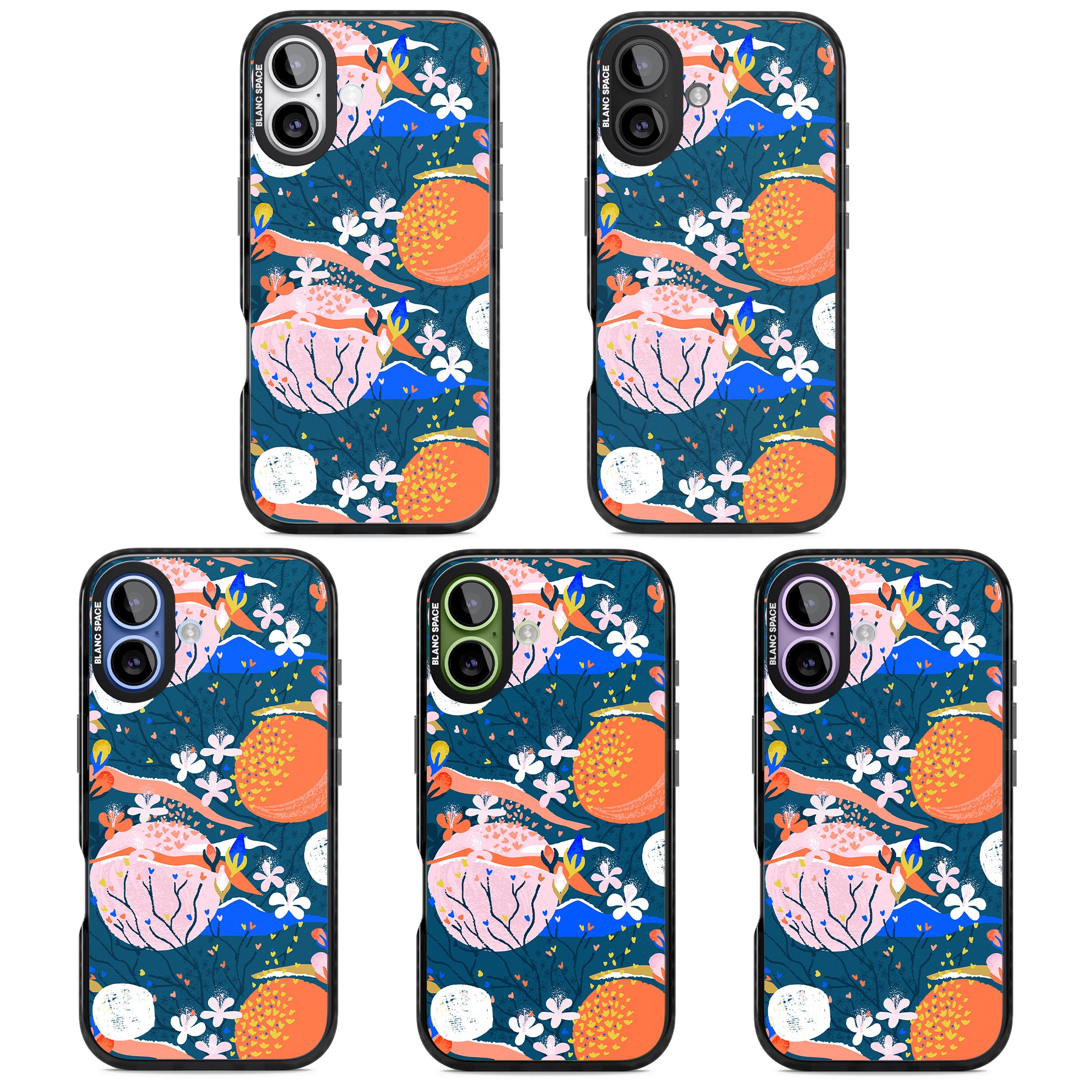 Vibrant Coral Pattern iPhone 17 Impact Pro Black Phone Case APT Impact Protection