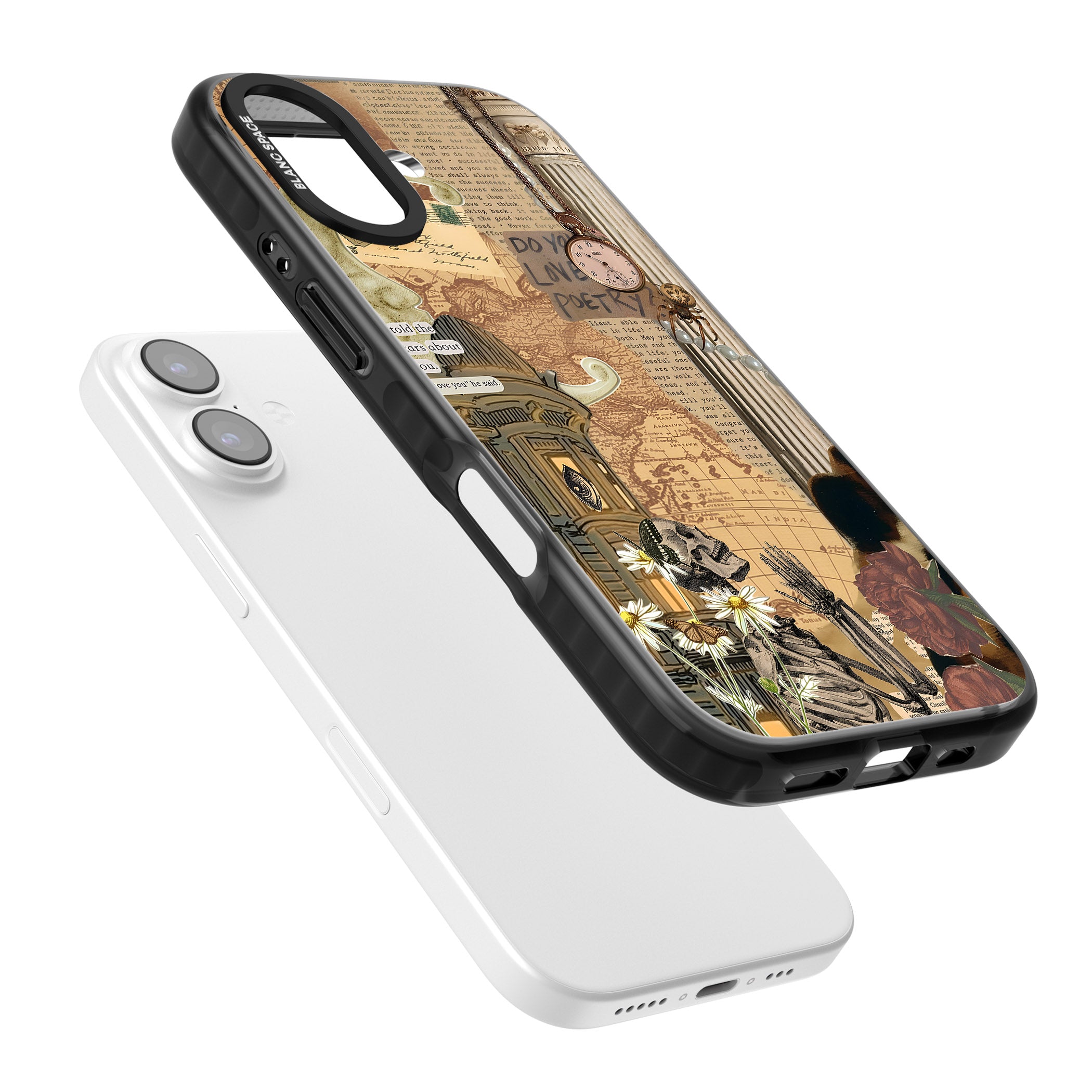 Skeleton Poetry iPhone 17 Impact Pro Black Phone Case Colours