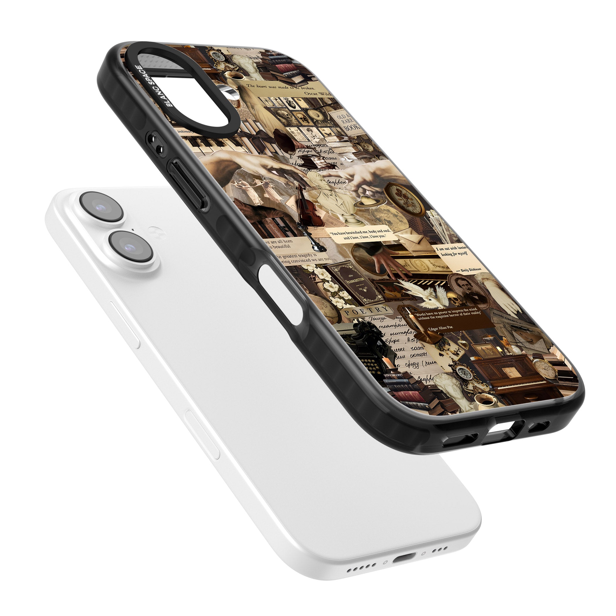 Antique Collage iPhone 17 Impact Pro Black Phone Case Colours