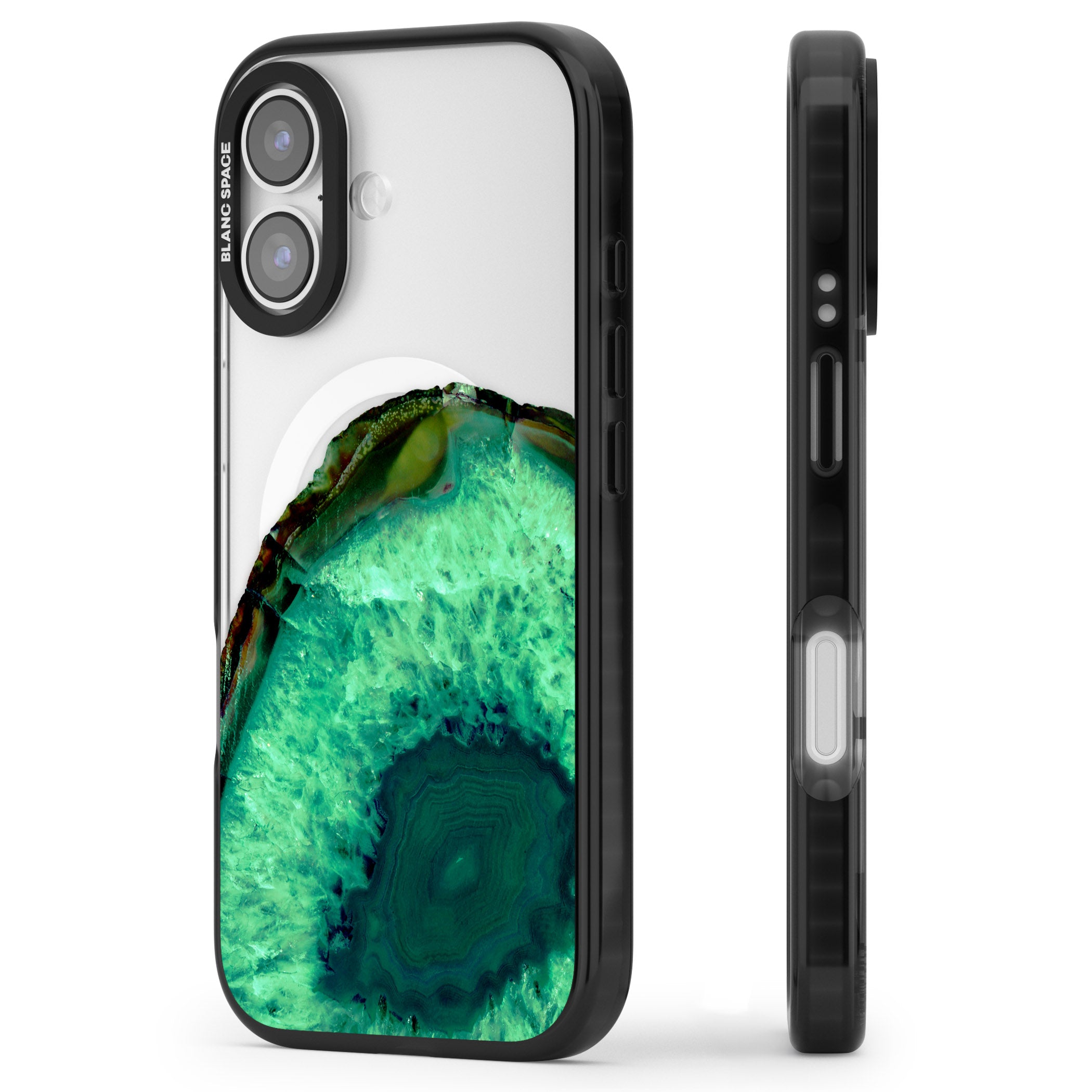 Emerald Geode iPhone 17 Impact Pro Black Phone Case Side Profile
