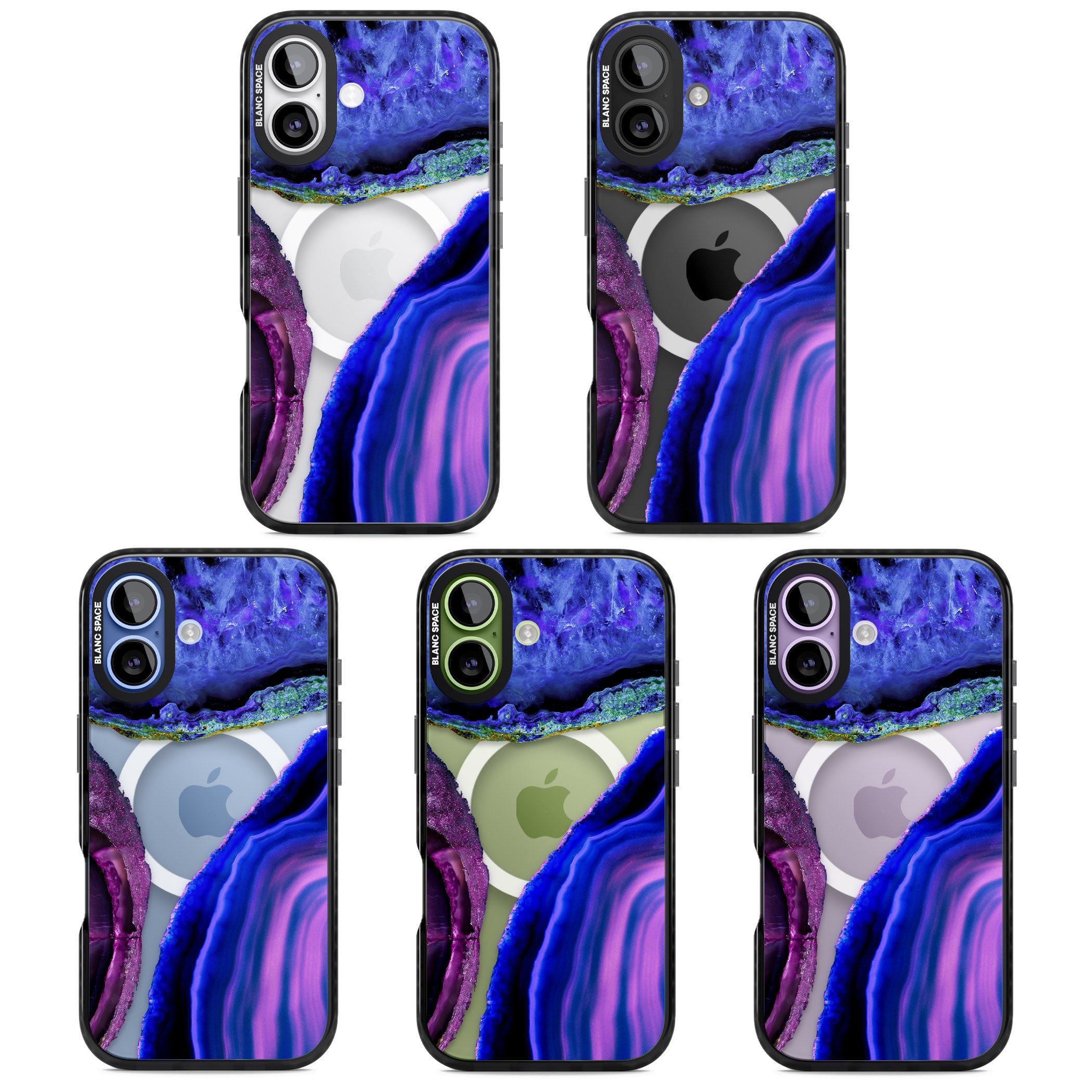 Violet Agate Slice iPhone 17 Impact Pro Black Phone Case APT Impact Protection