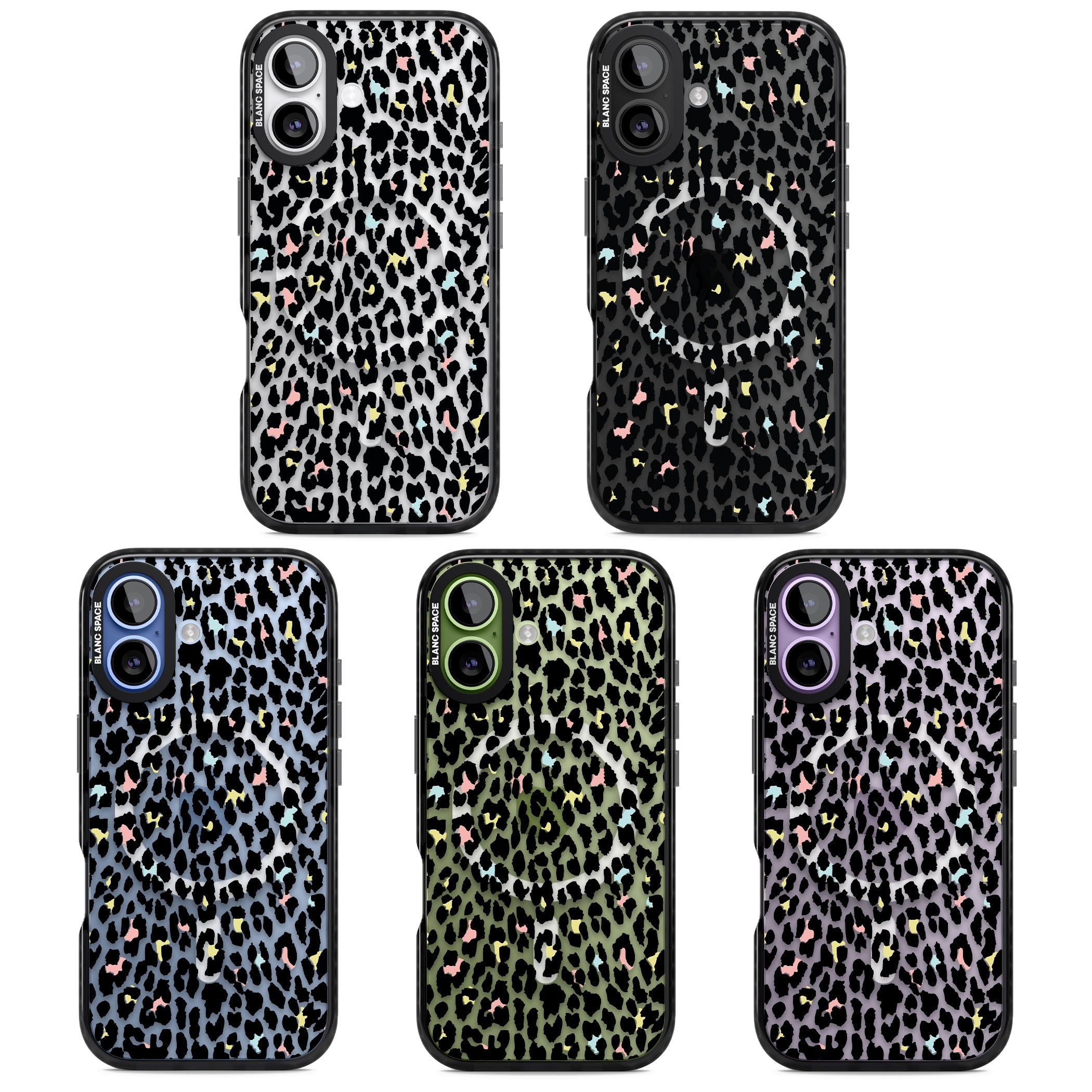 Pastel Leopard Print iPhone 17 Impact Pro Black Phone Case APT Impact Protection