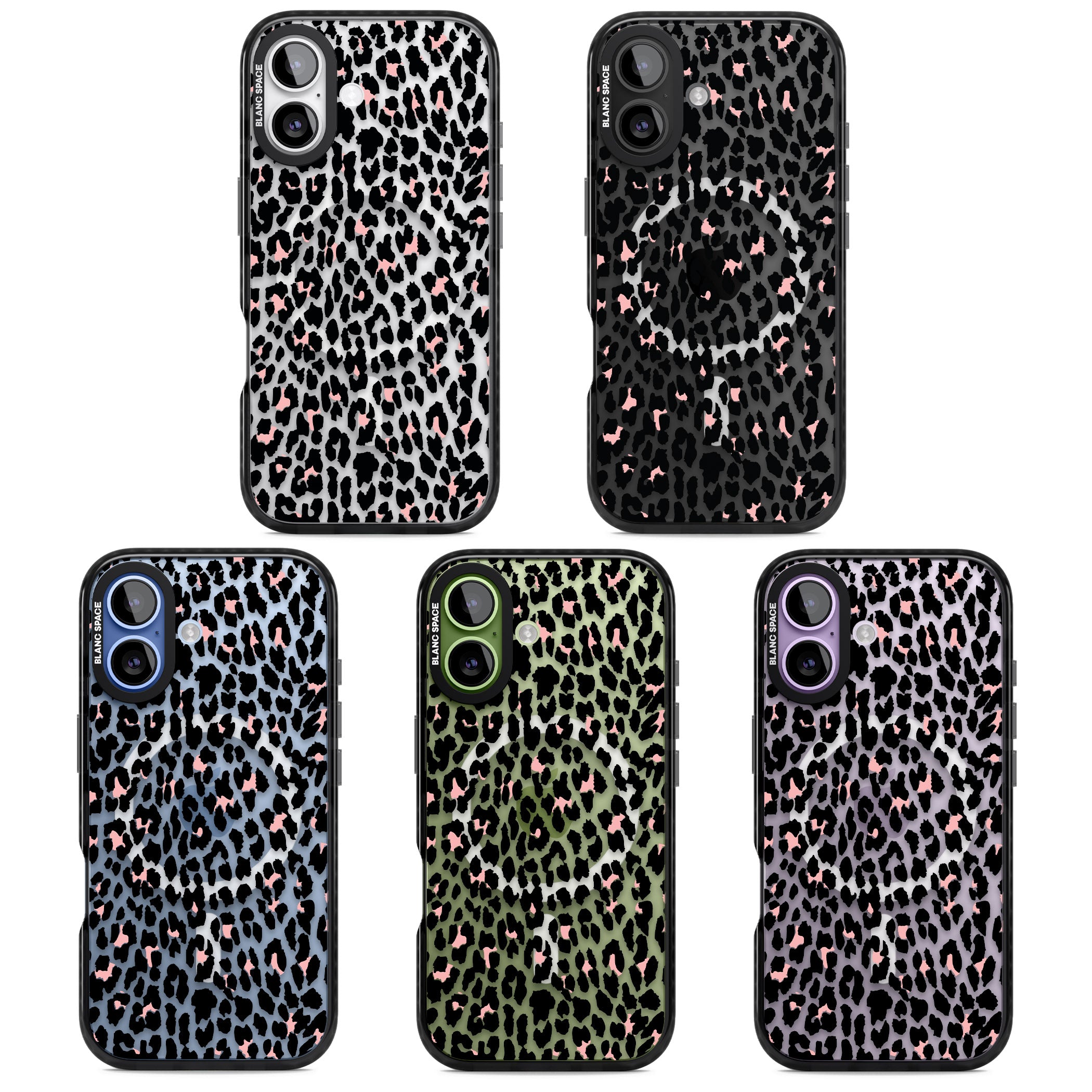 Pink Leopard Print iPhone 17 Impact Pro Black Phone Case APT Impact Protection