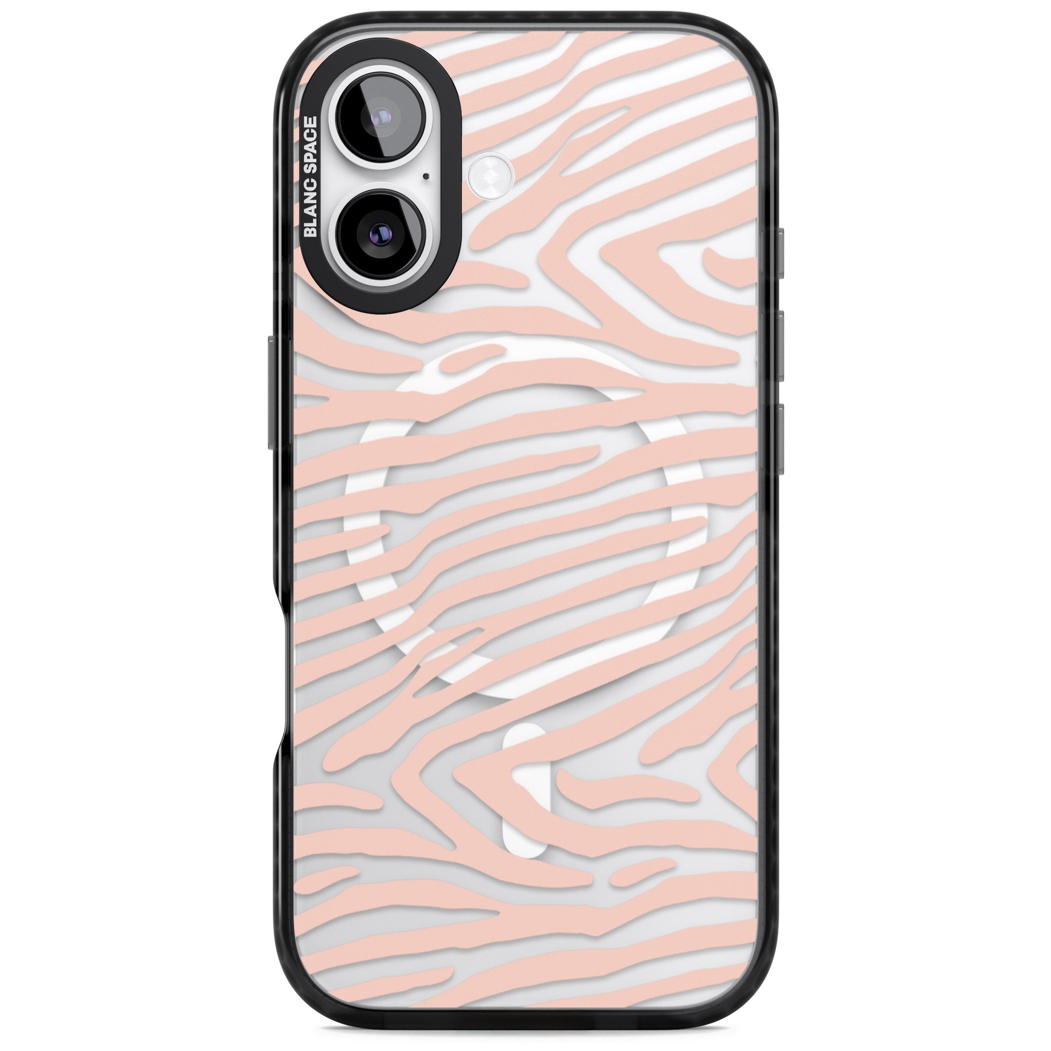 Horizontal Zebra Stripes Transparent Animal Print iPhone 17 Impact Pro Black Phone Case
