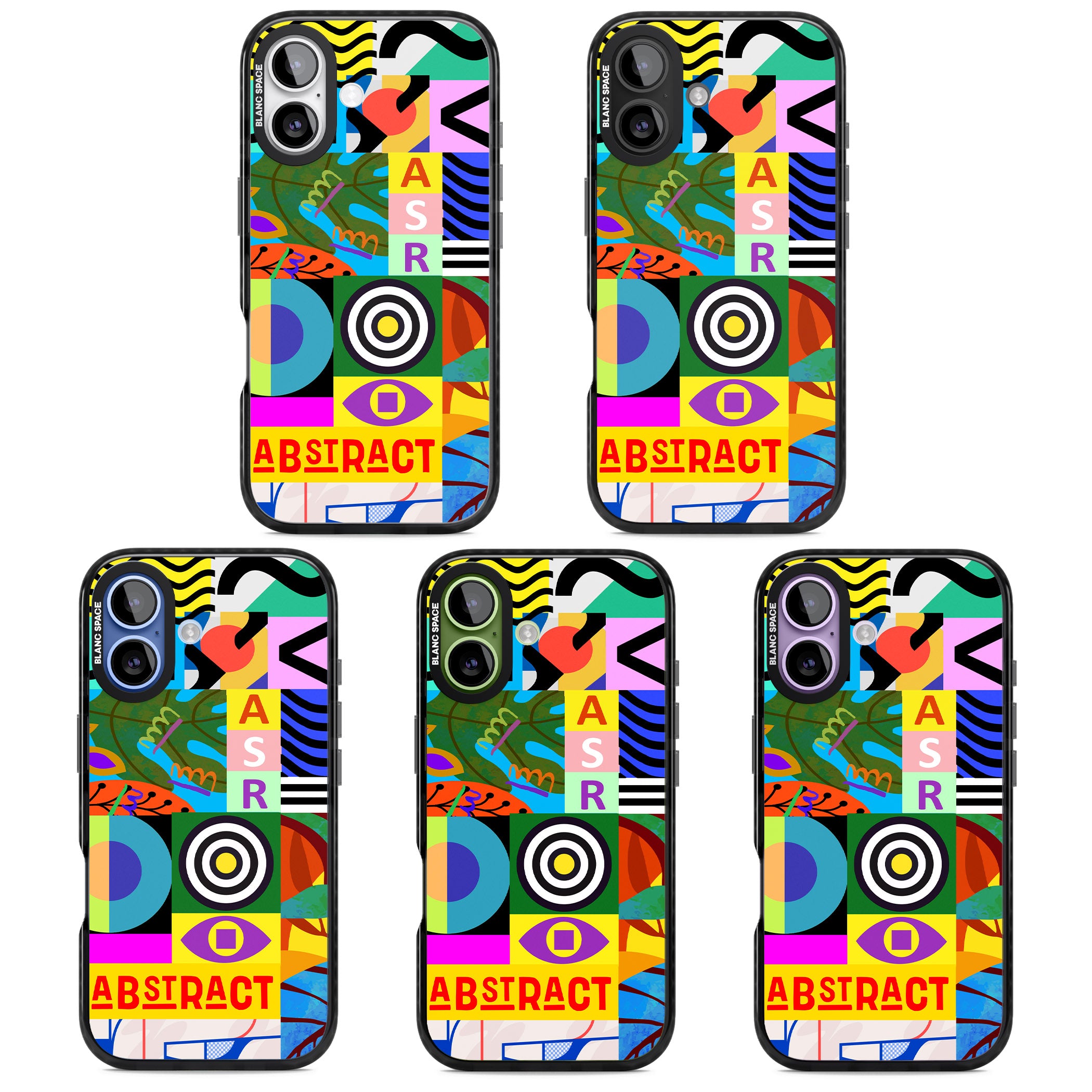 Abstract Pattern Patchwork iPhone 17 Impact Pro Black Phone Case APT Impact Protection