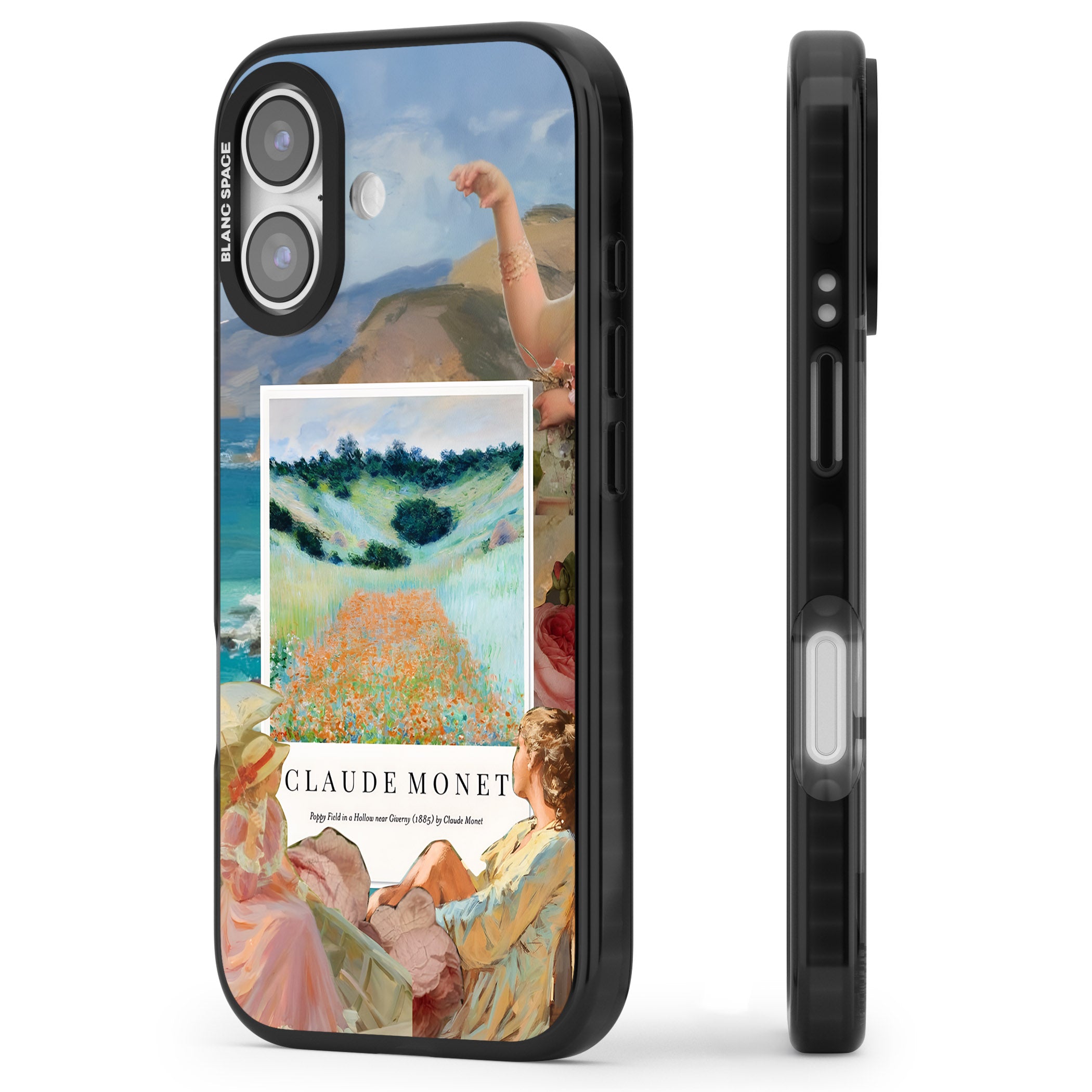 Monet Poppy Field iPhone 17 Impact Pro Black Phone Case Side Profile