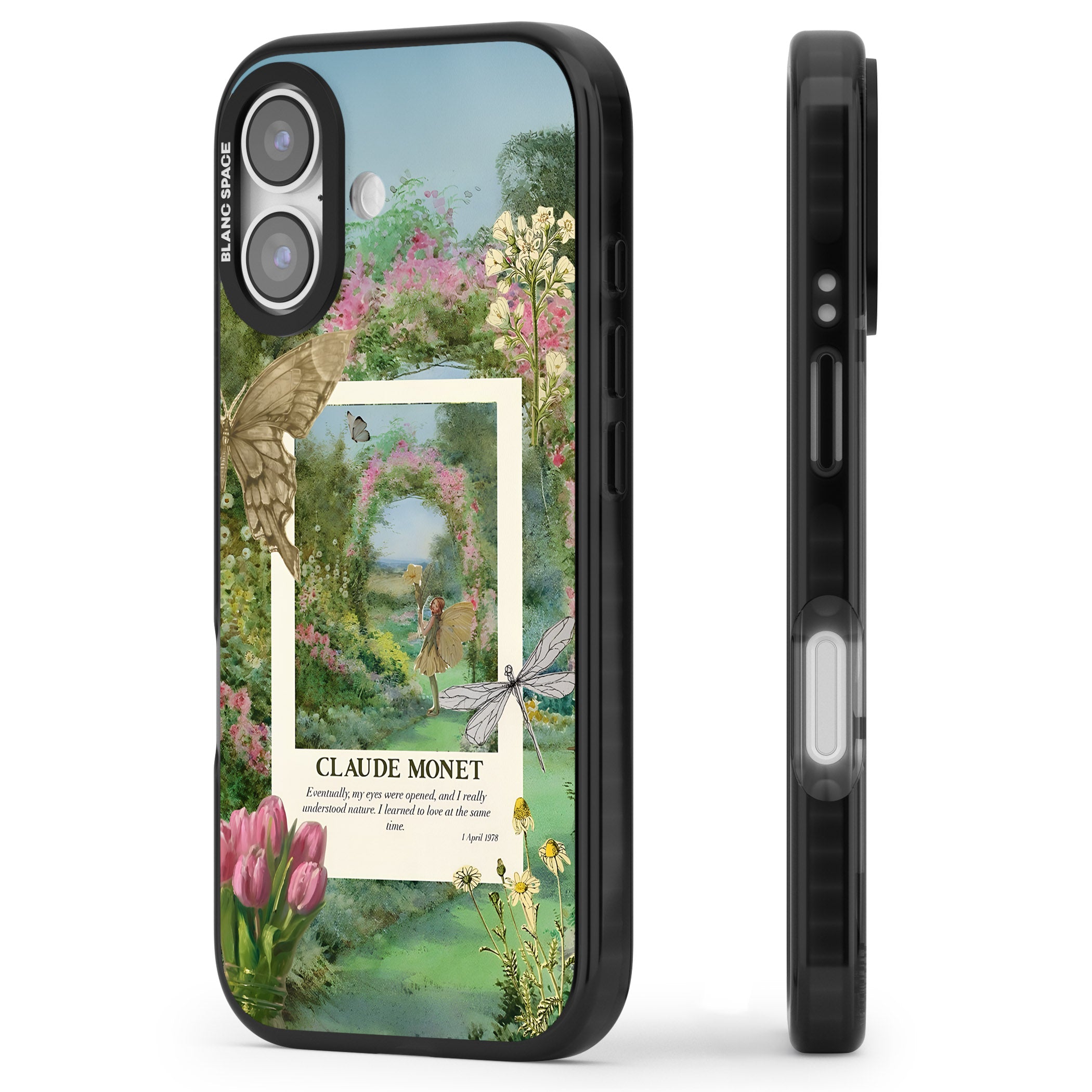 Monet Fairy Garden iPhone 17 Impact Pro Black Phone Case Side Profile