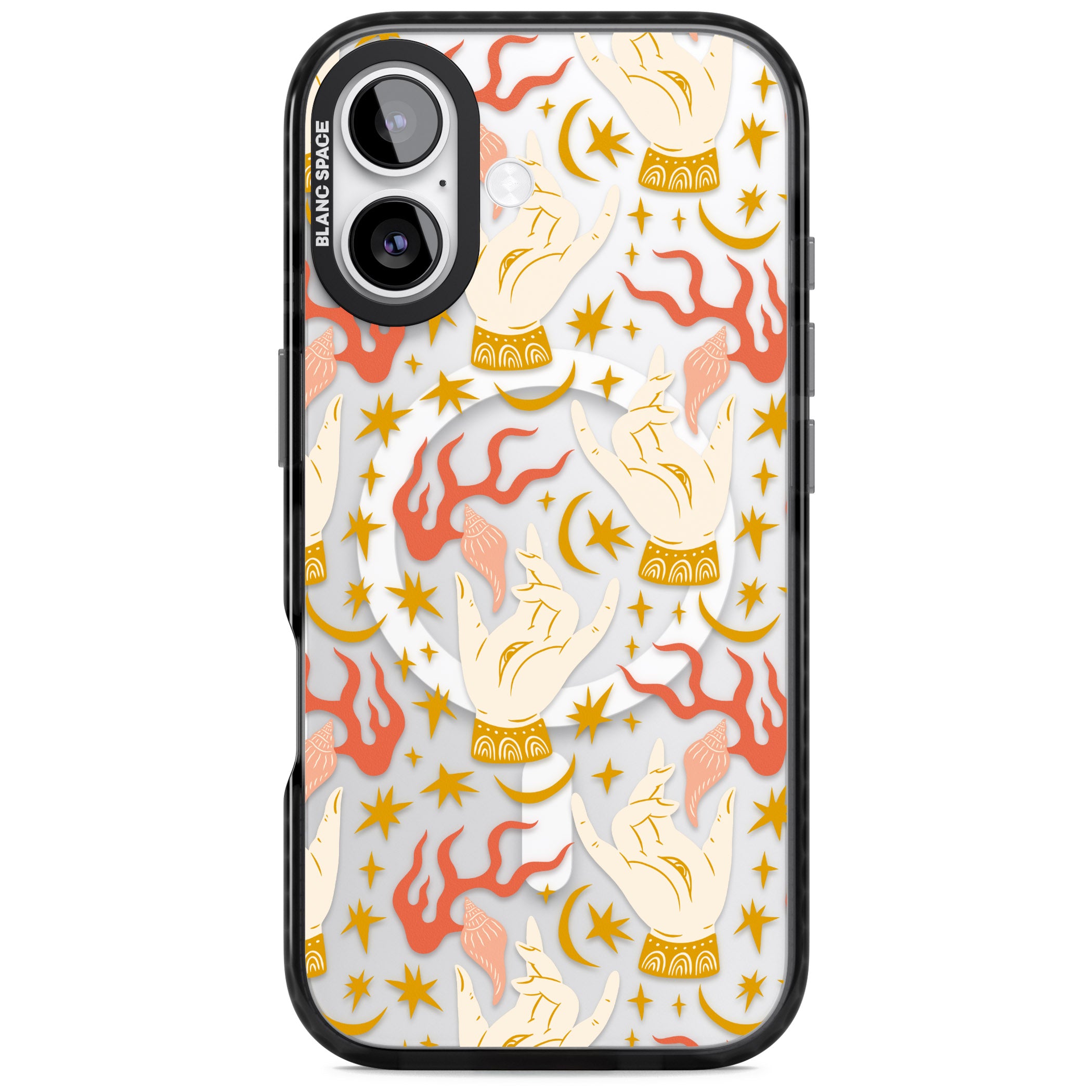 Hand Watcher Pattern iPhone 17 Impact Pro Black Phone Case