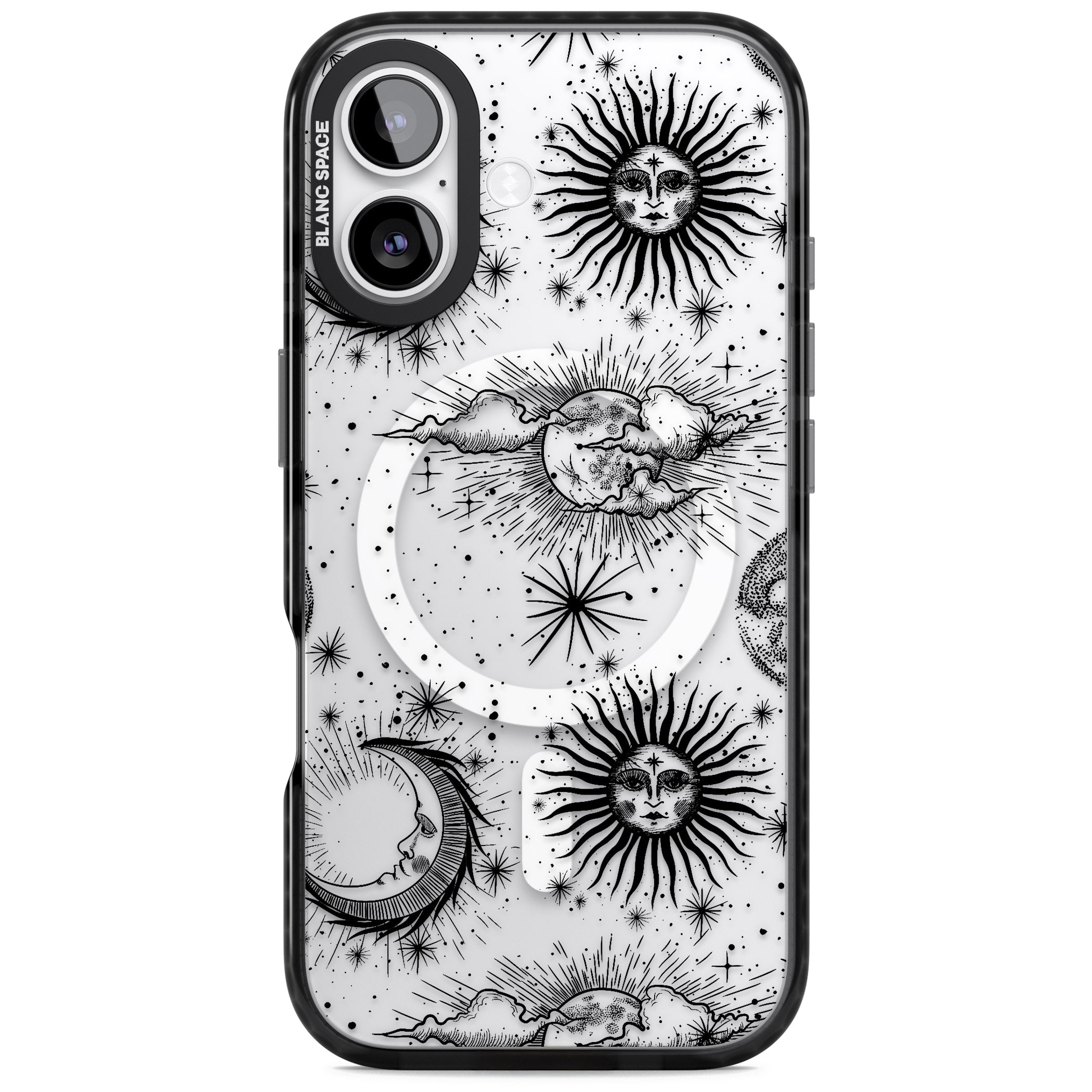 Suns, Moons & Clouds iPhone 17 Impact Pro Black Phone Case