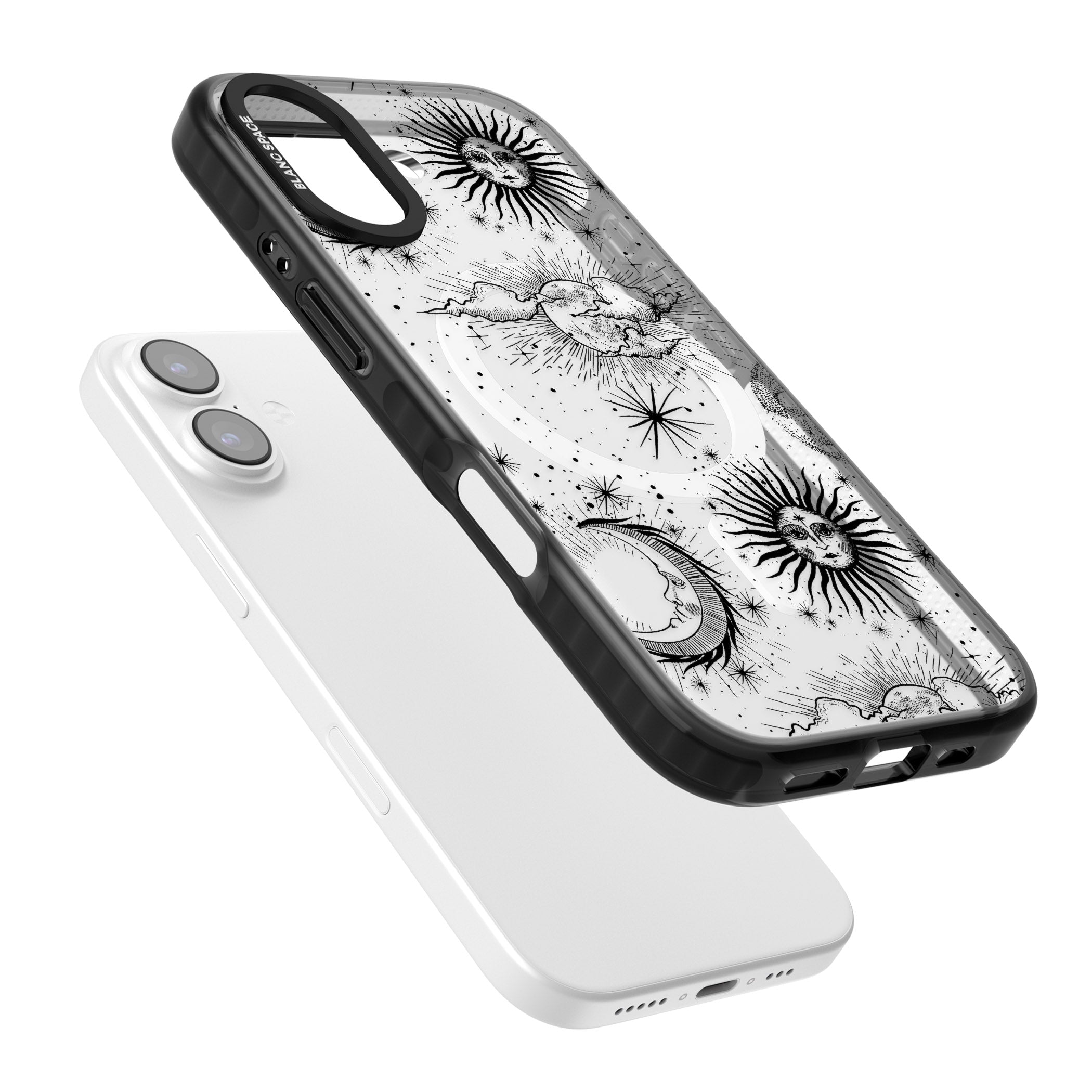 Suns, Moons & Clouds iPhone 17 Impact Pro Black Phone Case Colours