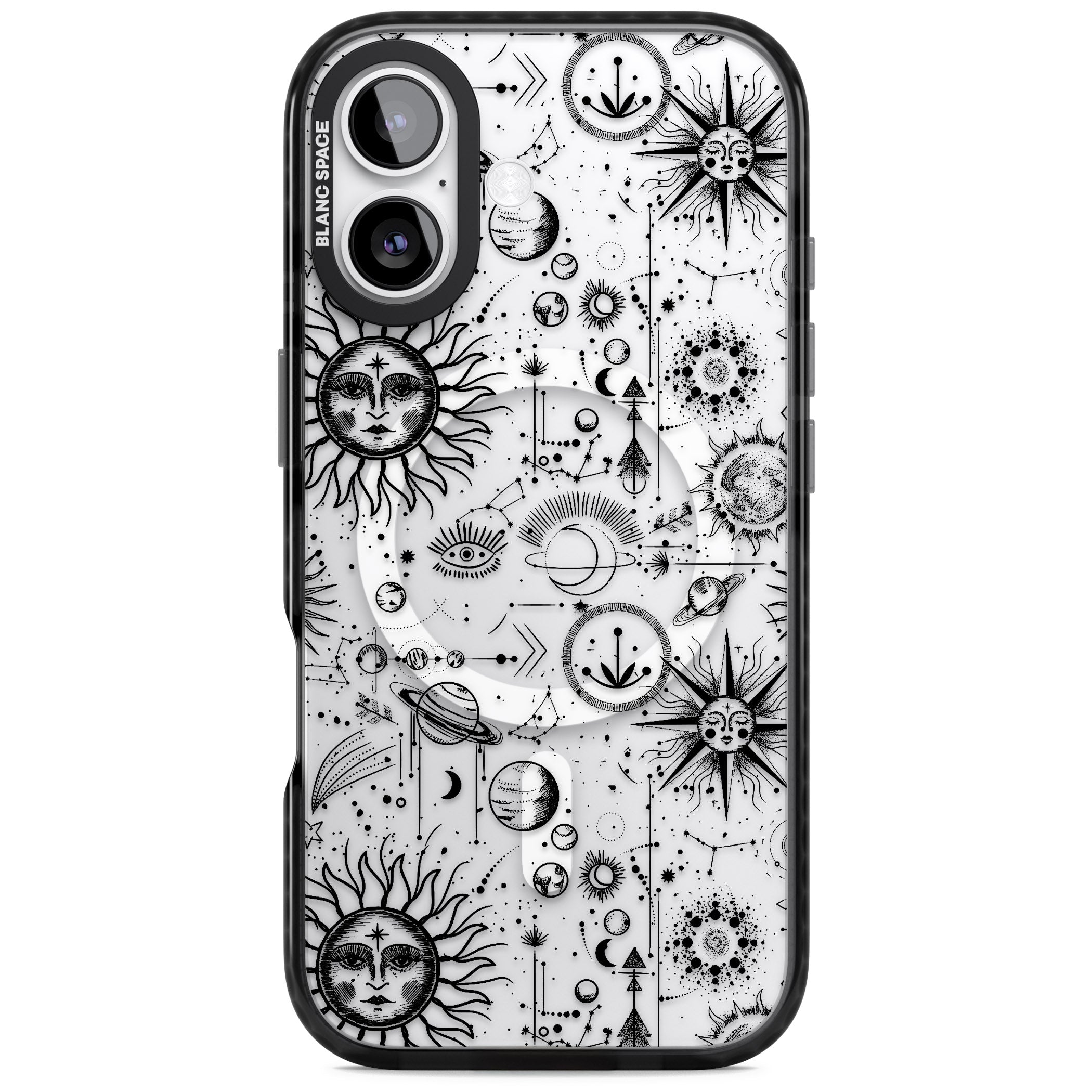 Cosmic Sun & Planets Zodiac iPhone 17 Impact Pro Black Phone Case