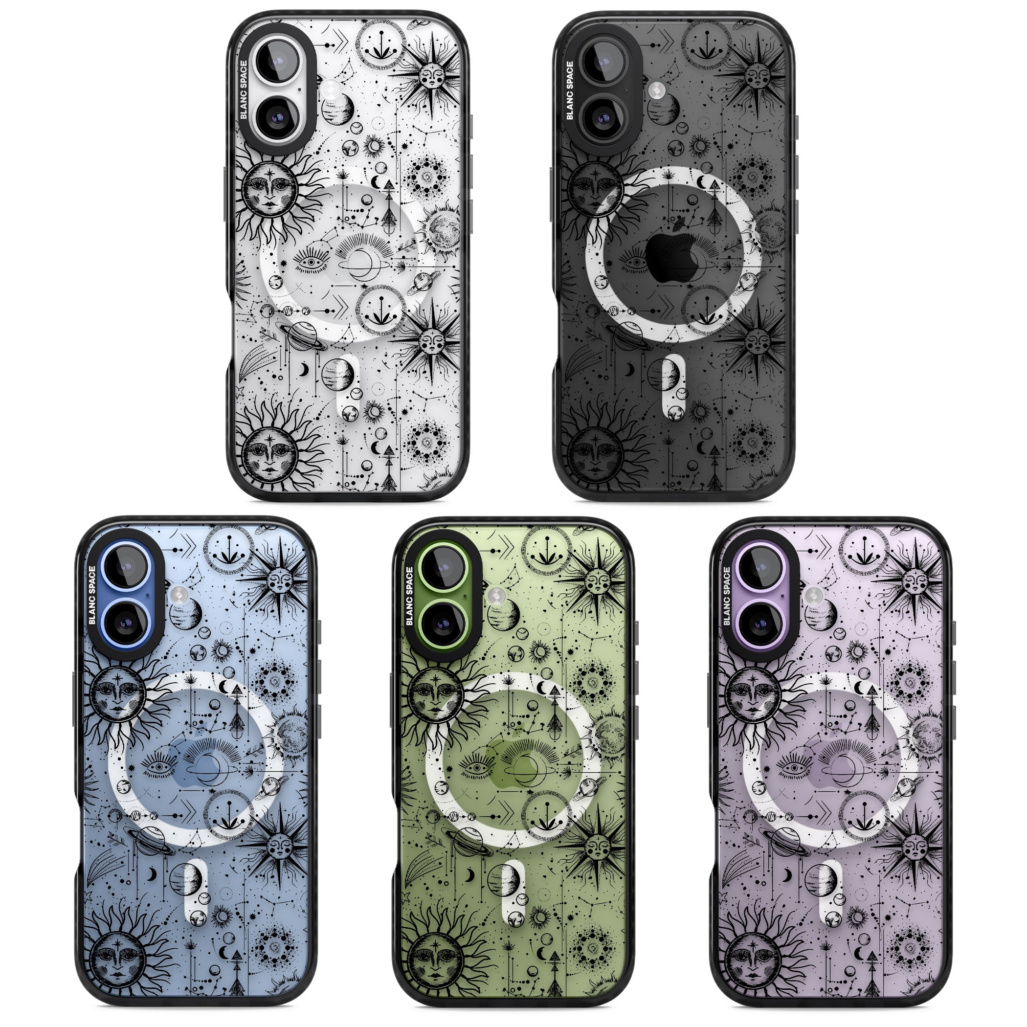 Cosmic Sun & Planets Zodiac iPhone 17 Impact Pro Black Phone Case APT Impact Protection