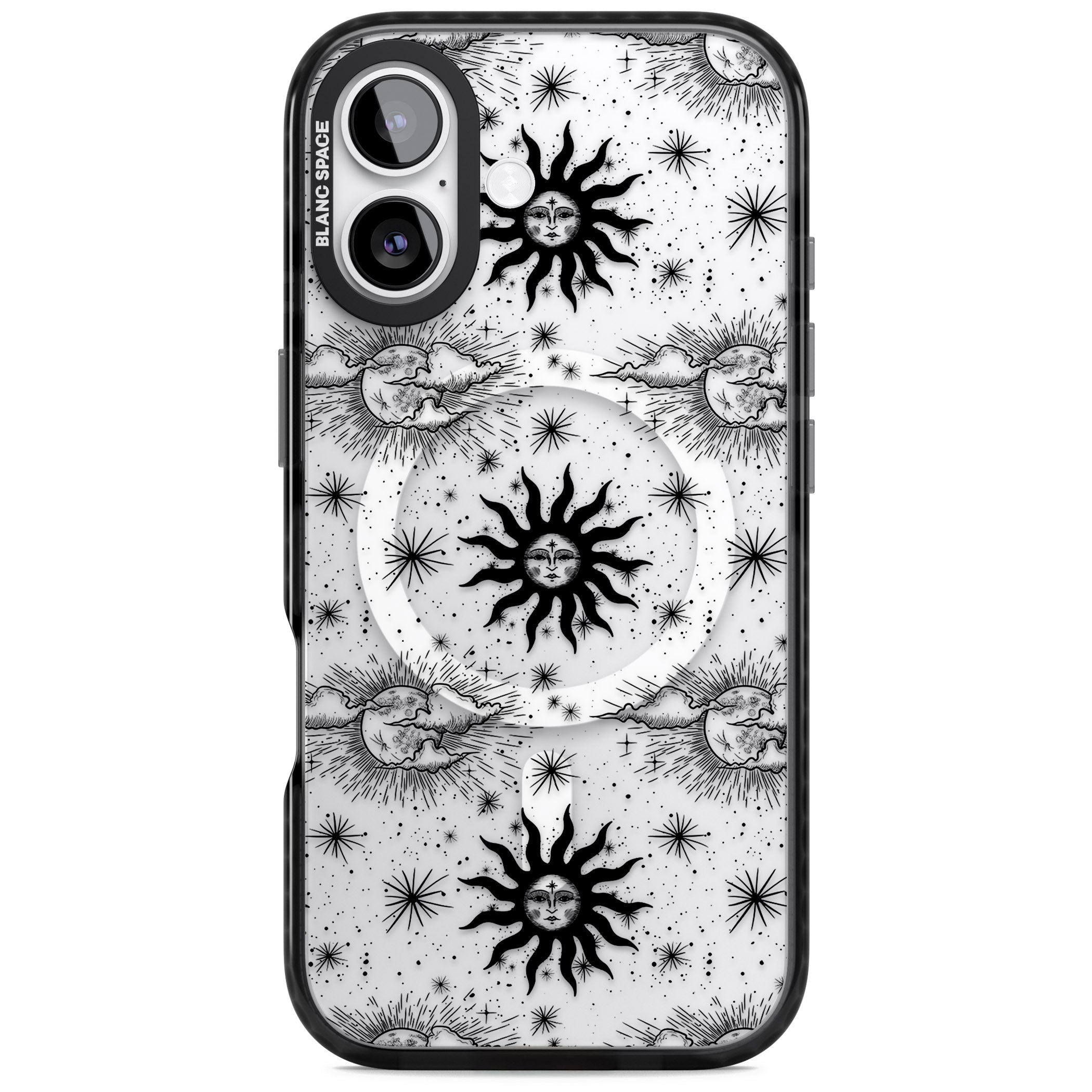 Vintage Sun & Moon iPhone 17 Impact Pro Black Phone Case