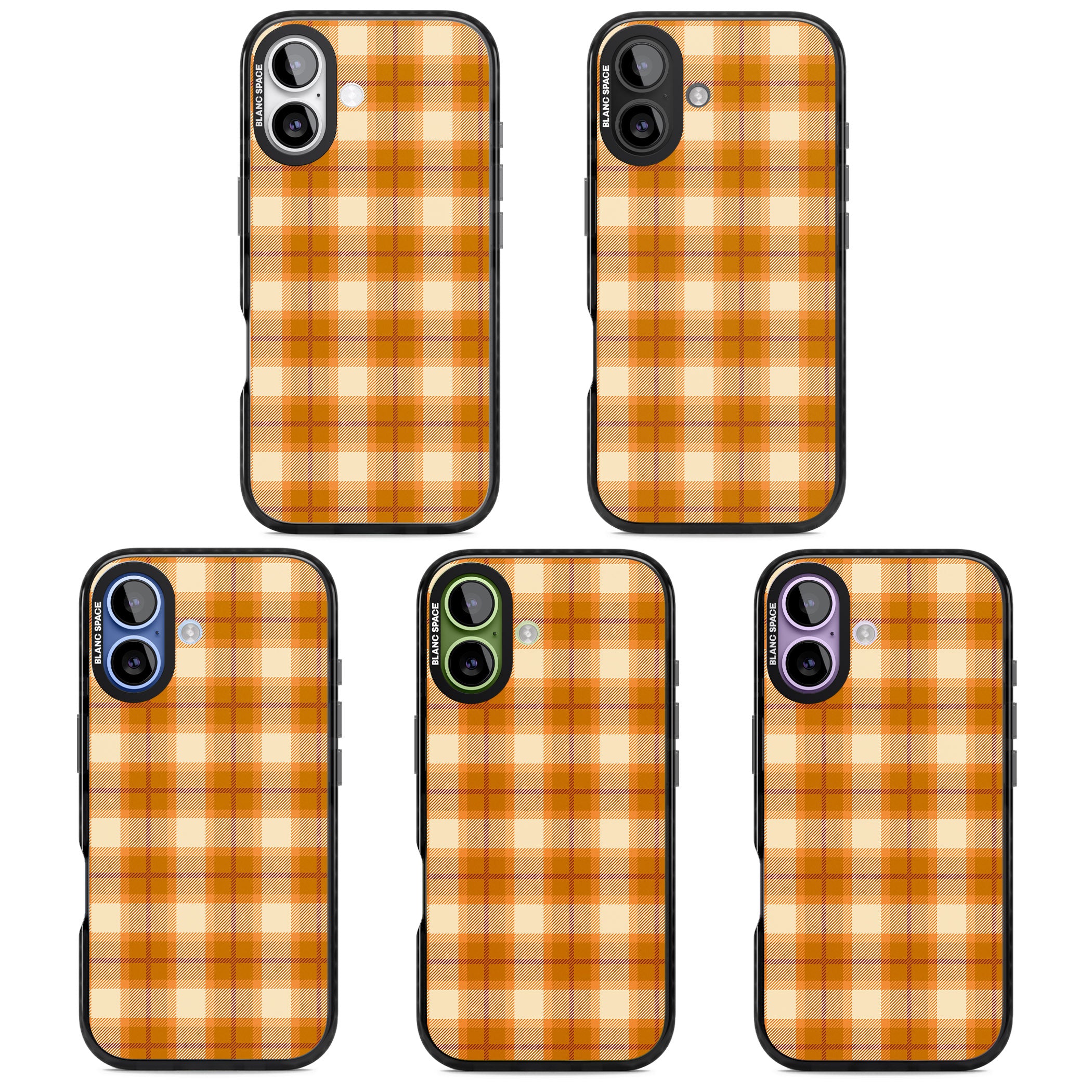 Pumpkin Plaid iPhone 17 Impact Pro Black Phone Case APT Impact Protection