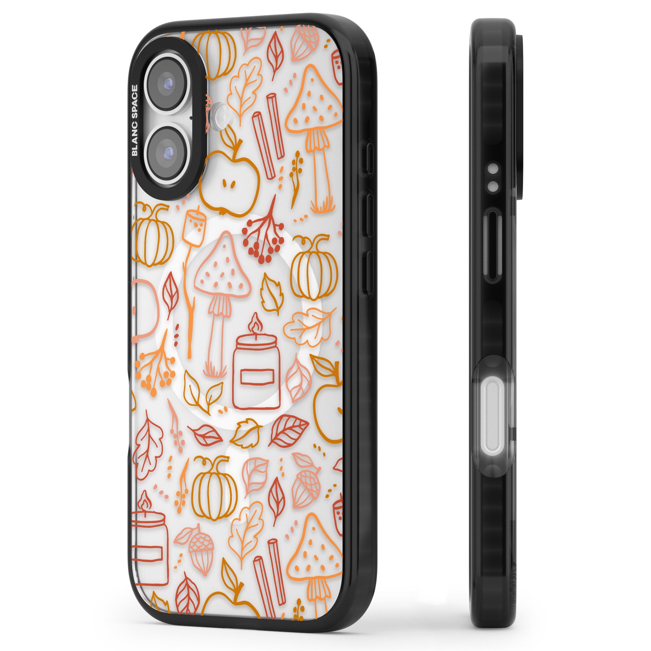 Autumn Line Pattern iPhone 17 Impact Pro Black Phone Case Side Profile