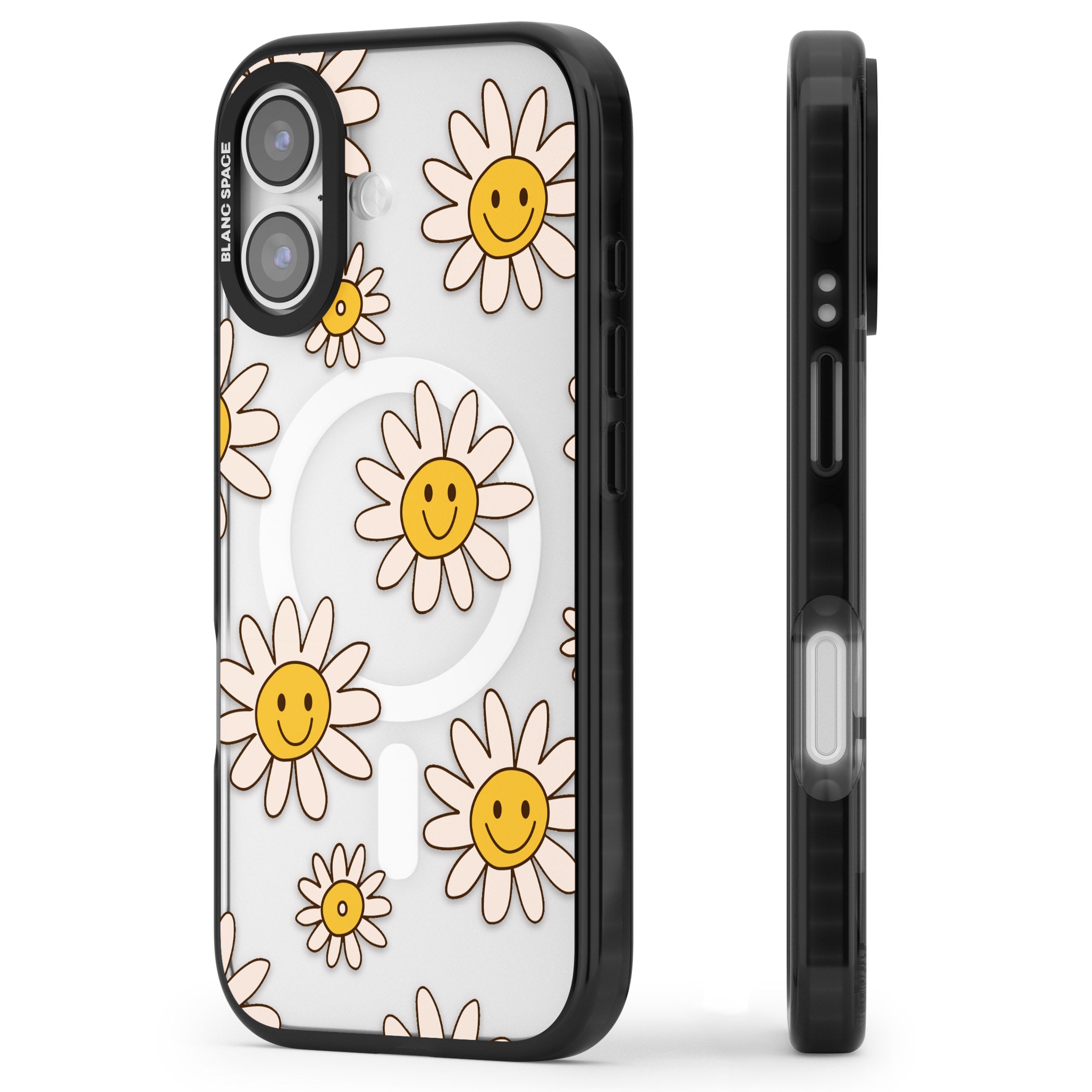 Daisy Faces iPhone 17 Impact Pro Black Phone Case Side Profile