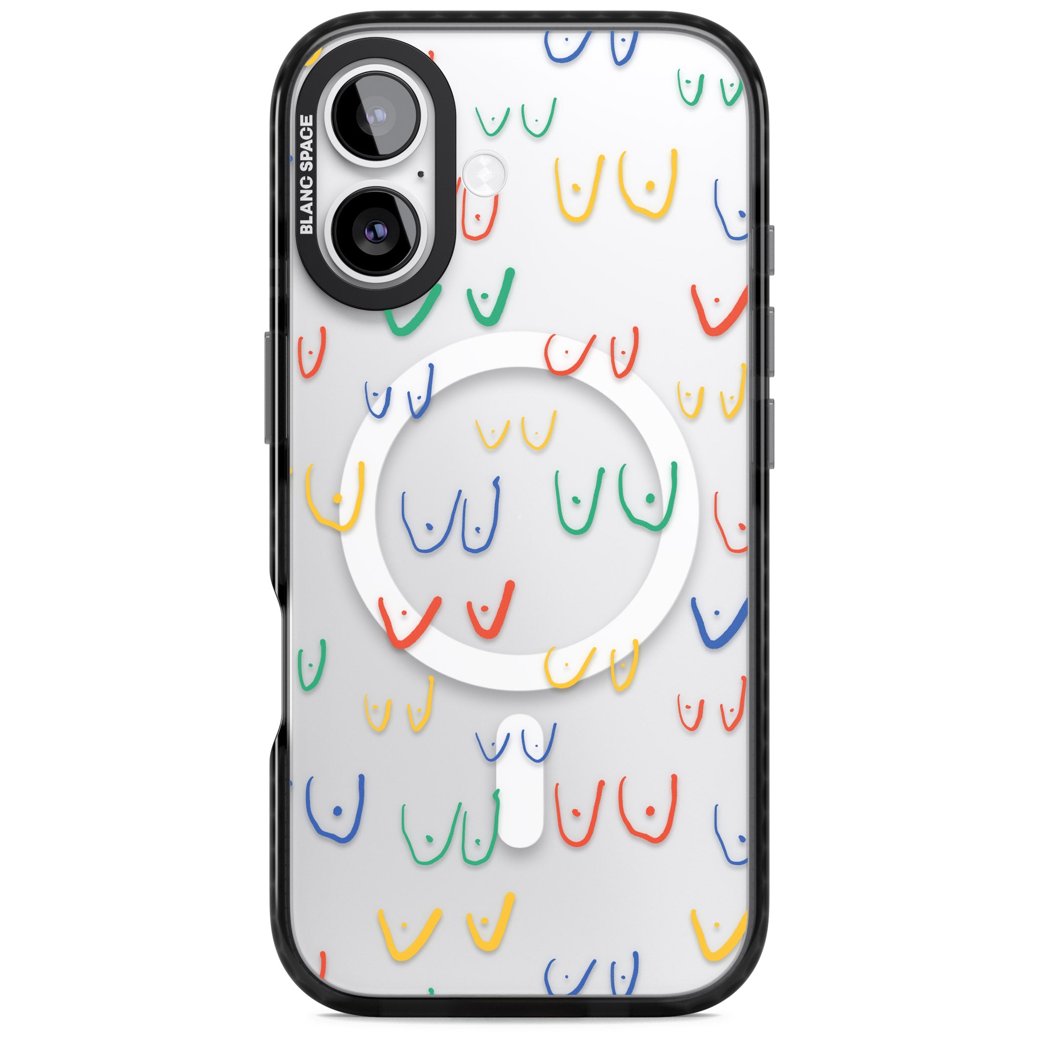 Boob Pattern (Mixed Colours) iPhone 17 Impact Pro Black Phone Case