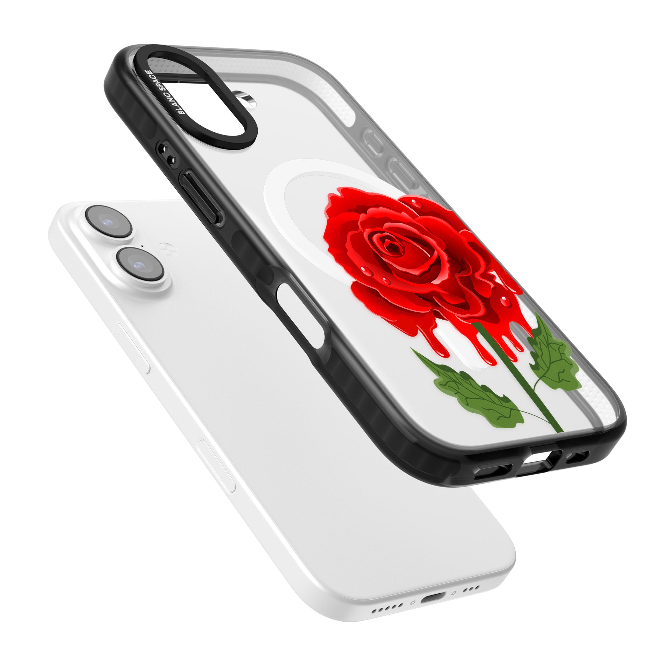 Melting Rose iPhone 17 Impact Pro Black Phone Case Colours