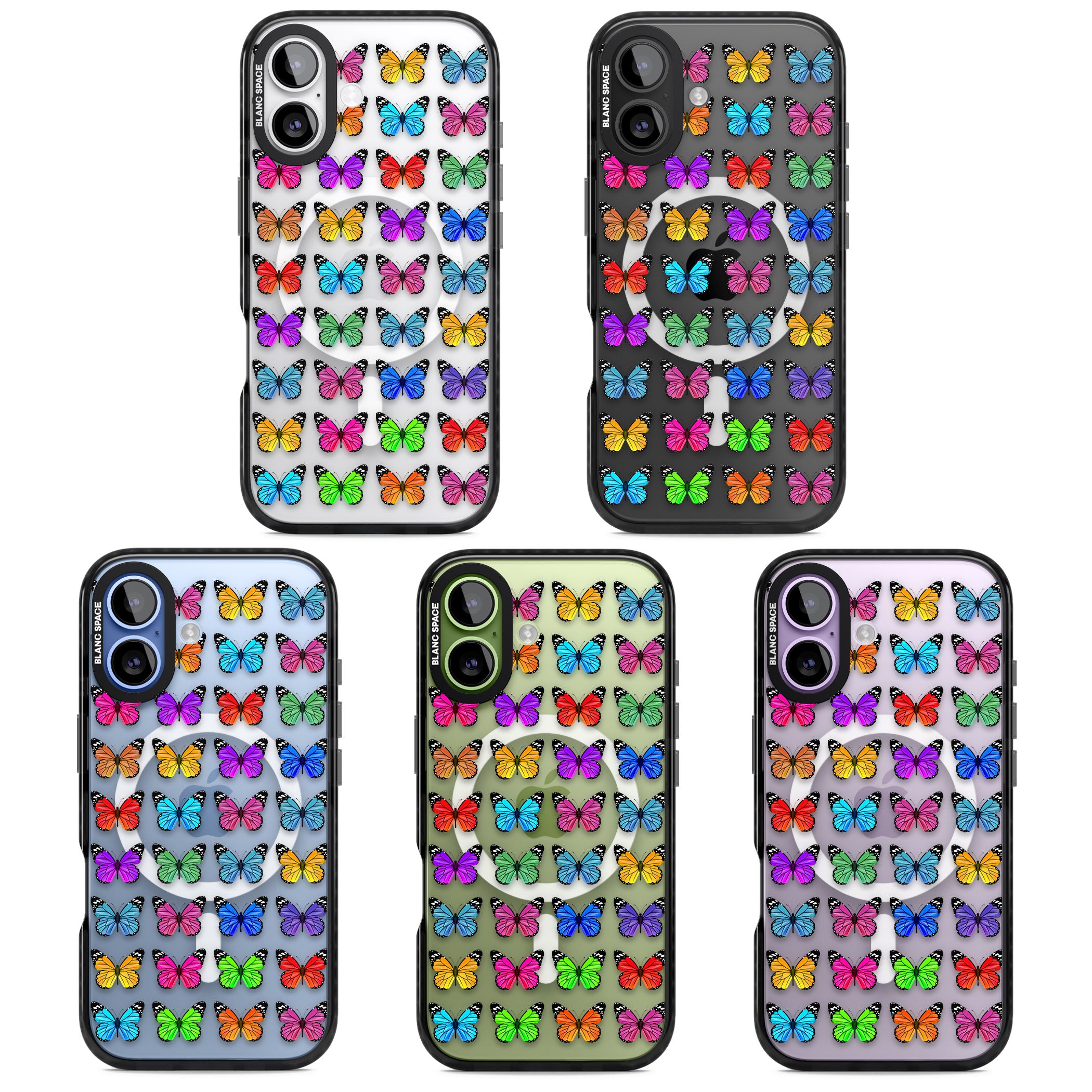 Colourful Butterfly Pattern iPhone 17 Impact Pro Black Phone Case APT Impact Protection
