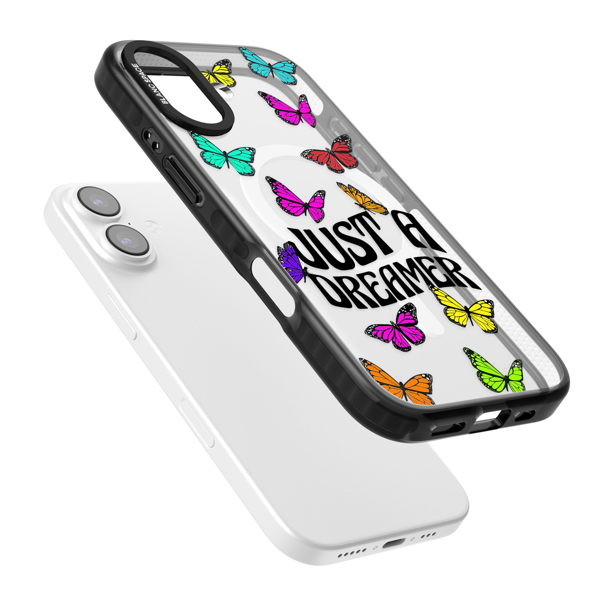 Just A Dreamer Butterfly iPhone 17 Impact Pro Black Phone Case Colours