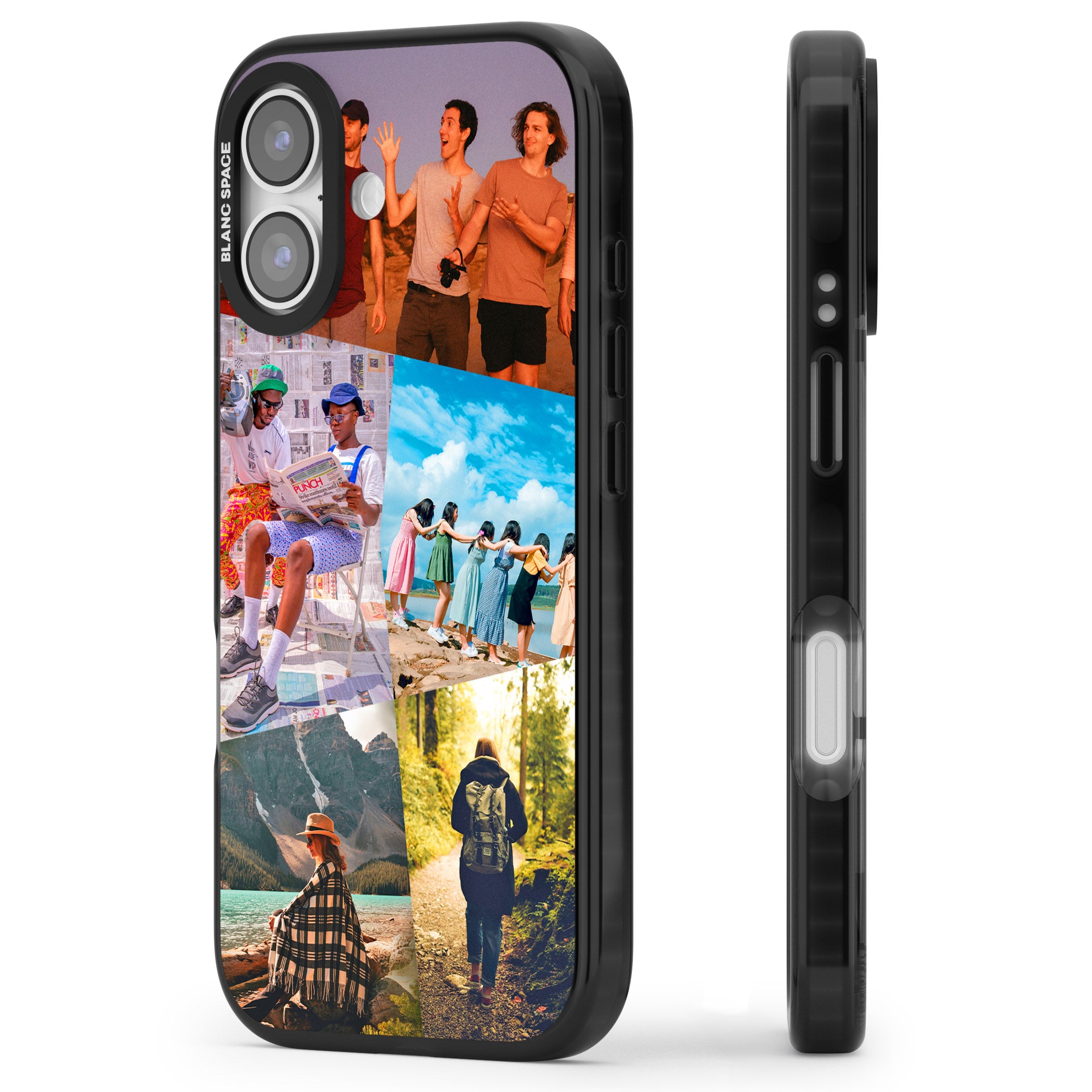 Personalised Abstract Photo Grid iPhone 17 Impact Pro Black Phone Case Side Profile