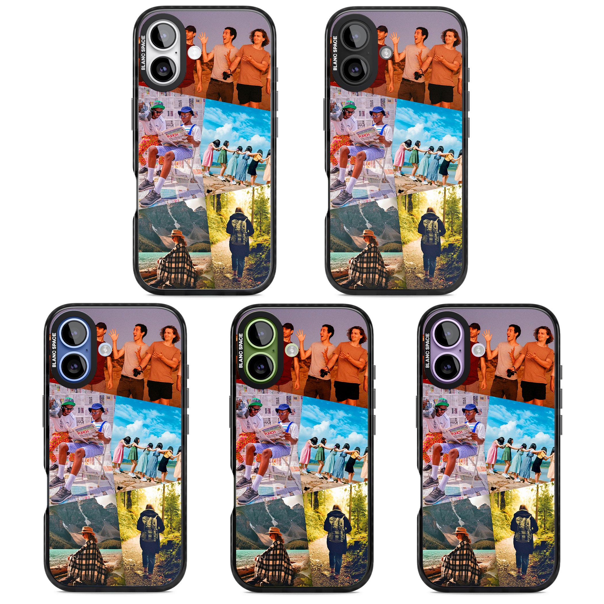 Personalised Abstract Photo Grid iPhone 17 Impact Pro Black Phone Case APT Impact Protection