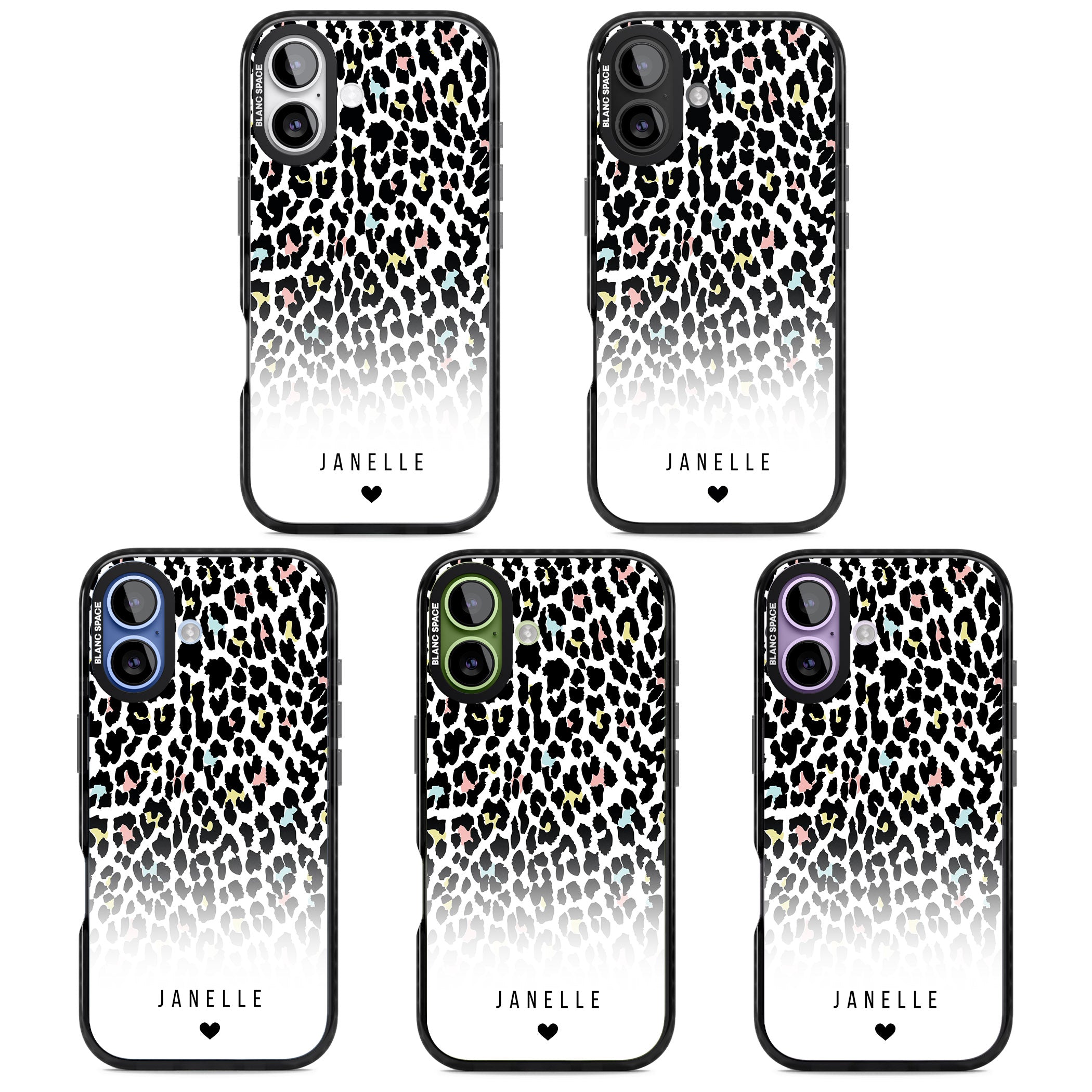 Personalised Pastel Leopard iPhone 17 Impact Pro Black Phone Case APT Impact Protection