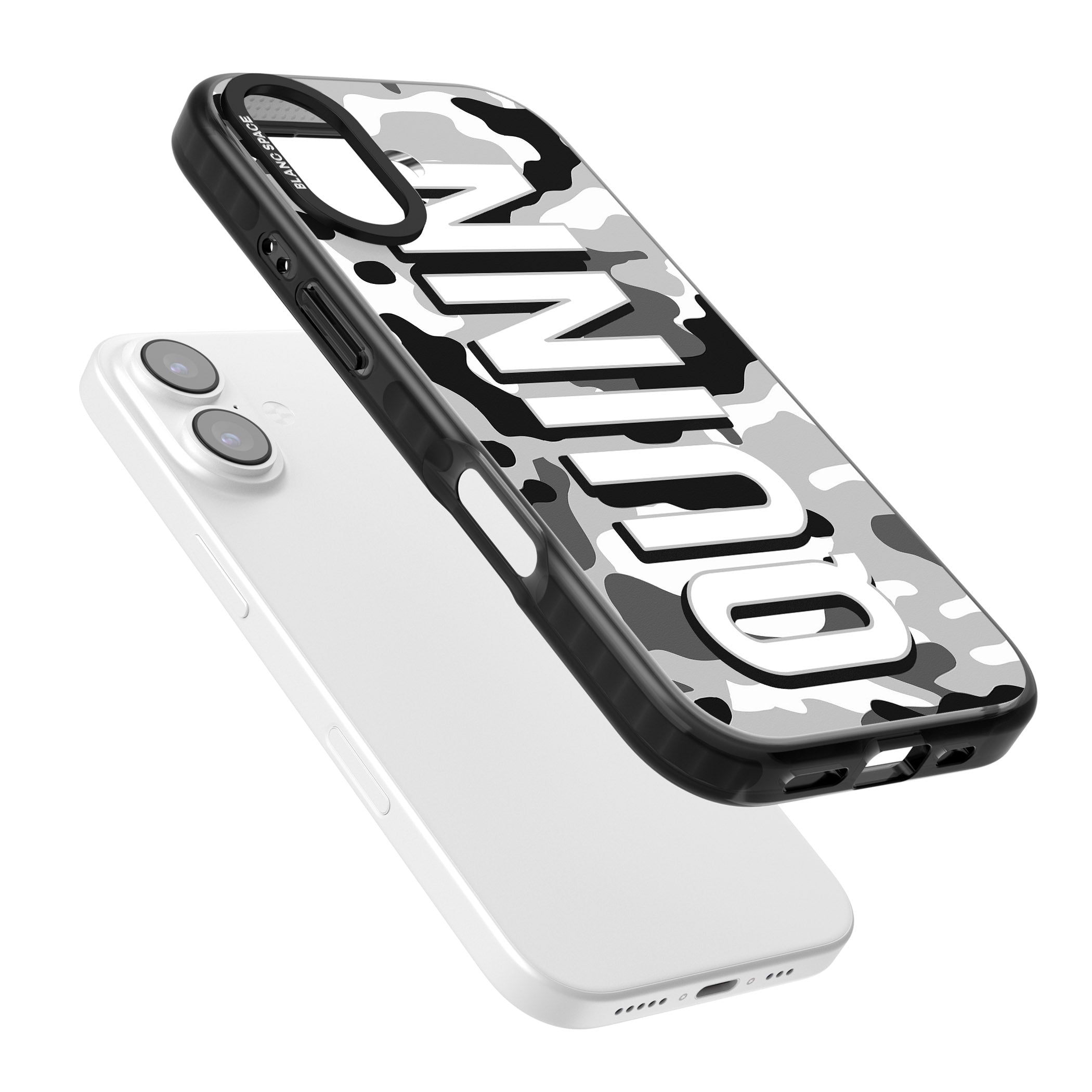Personalised Greyscale Camo iPhone 17 Impact Pro Black Phone Case Colours
