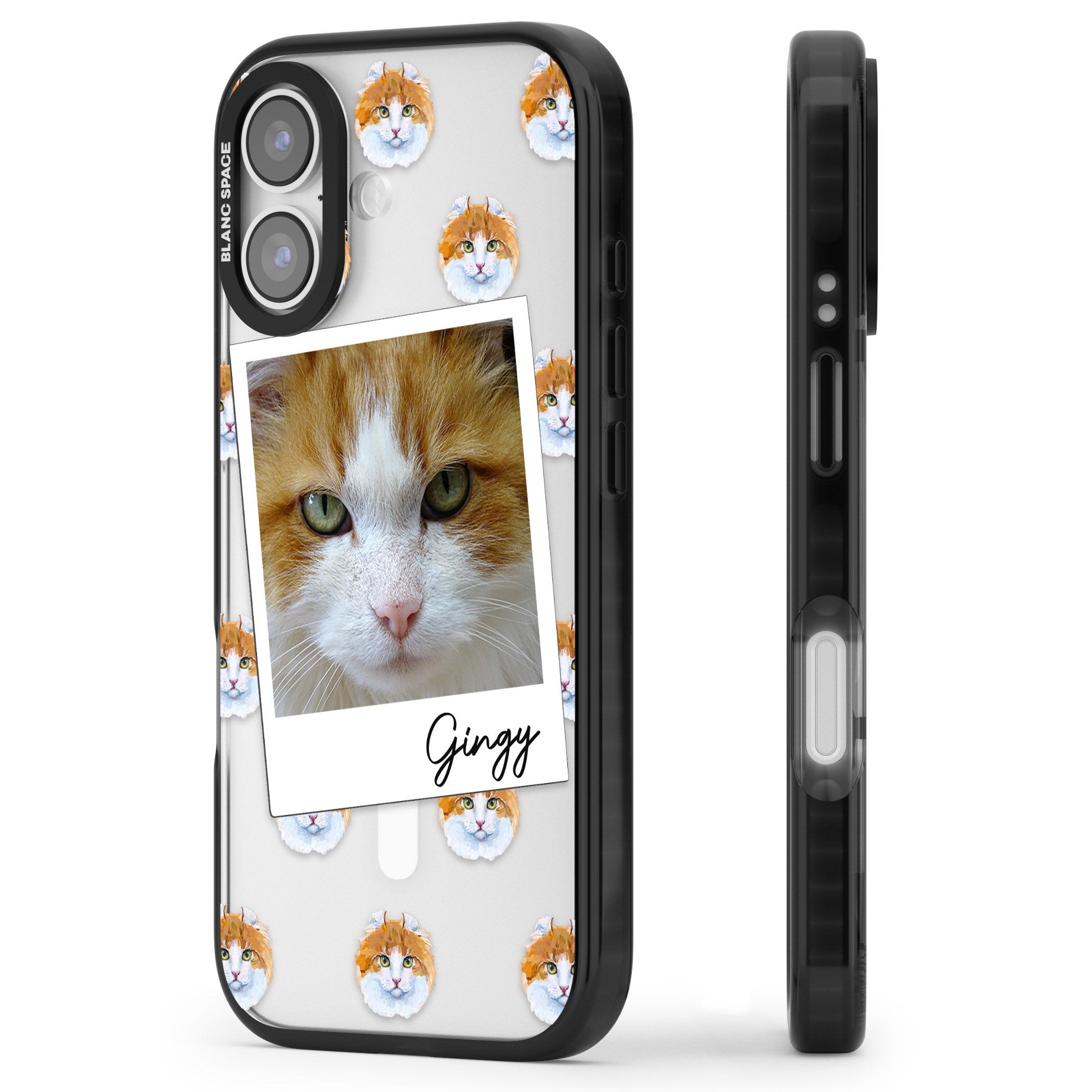 Personalised American Curl Photo iPhone 17 Impact Pro Black Phone Case Side Profile