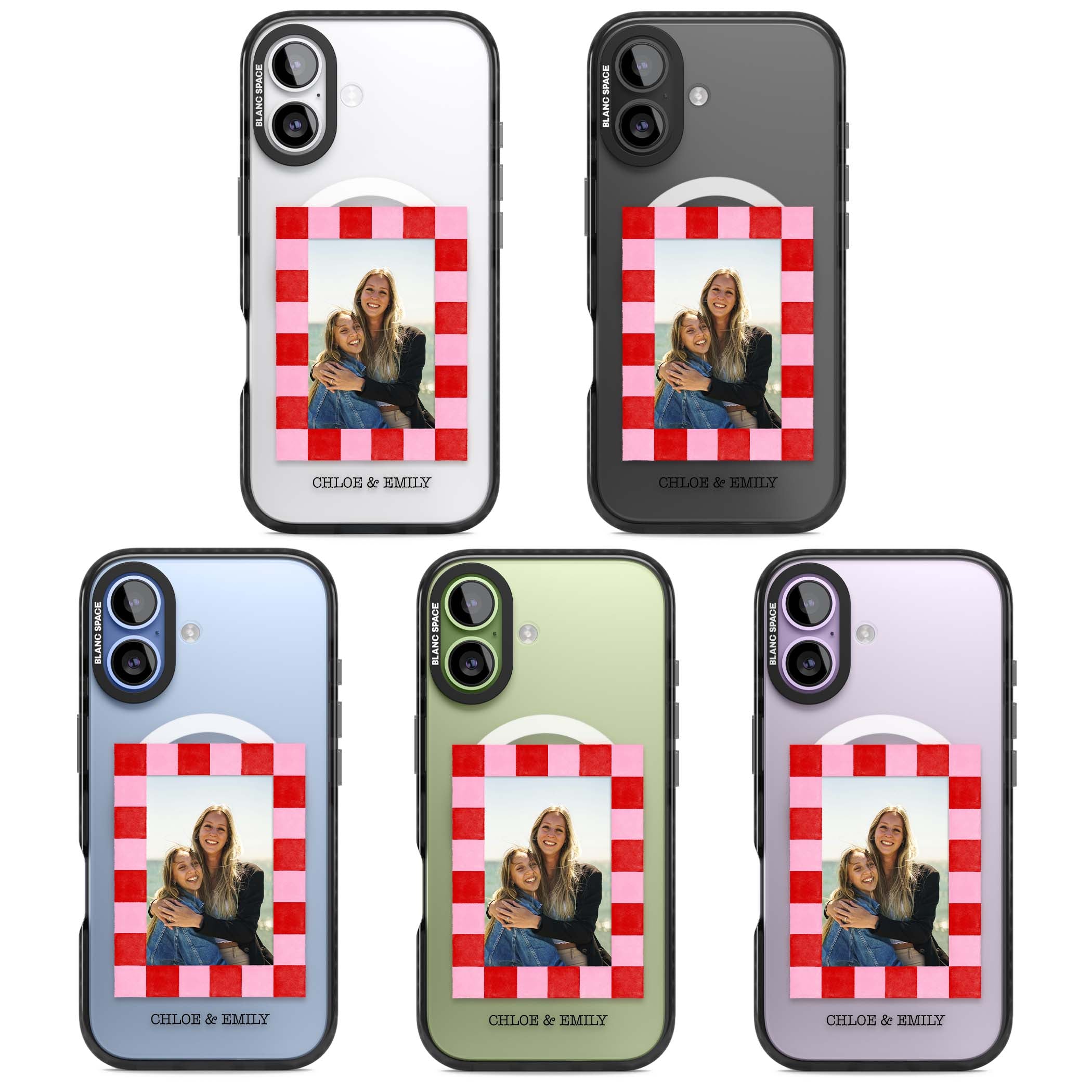 Bubblegum Check Photo for her iPhone case | Black Impact Magsafe case for iPhone 17