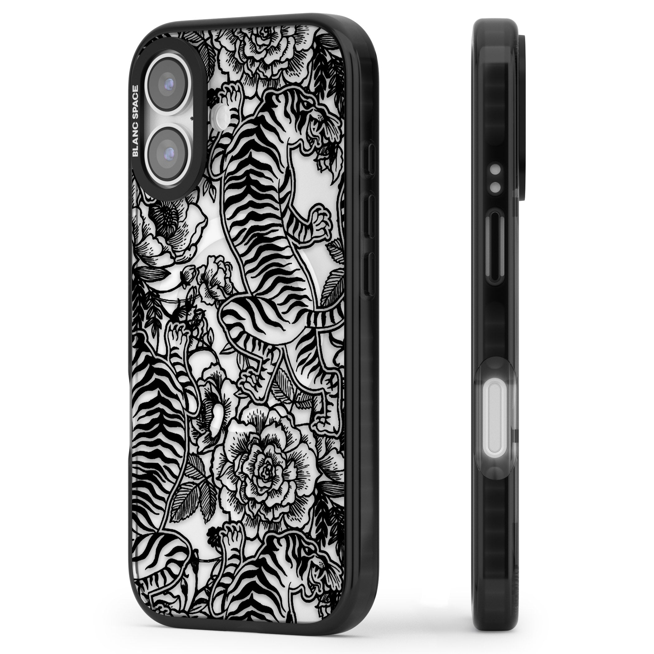 Personalised Chinese Tiger Pattern iPhone 17 Impact Pro Black Phone Case Side Profile