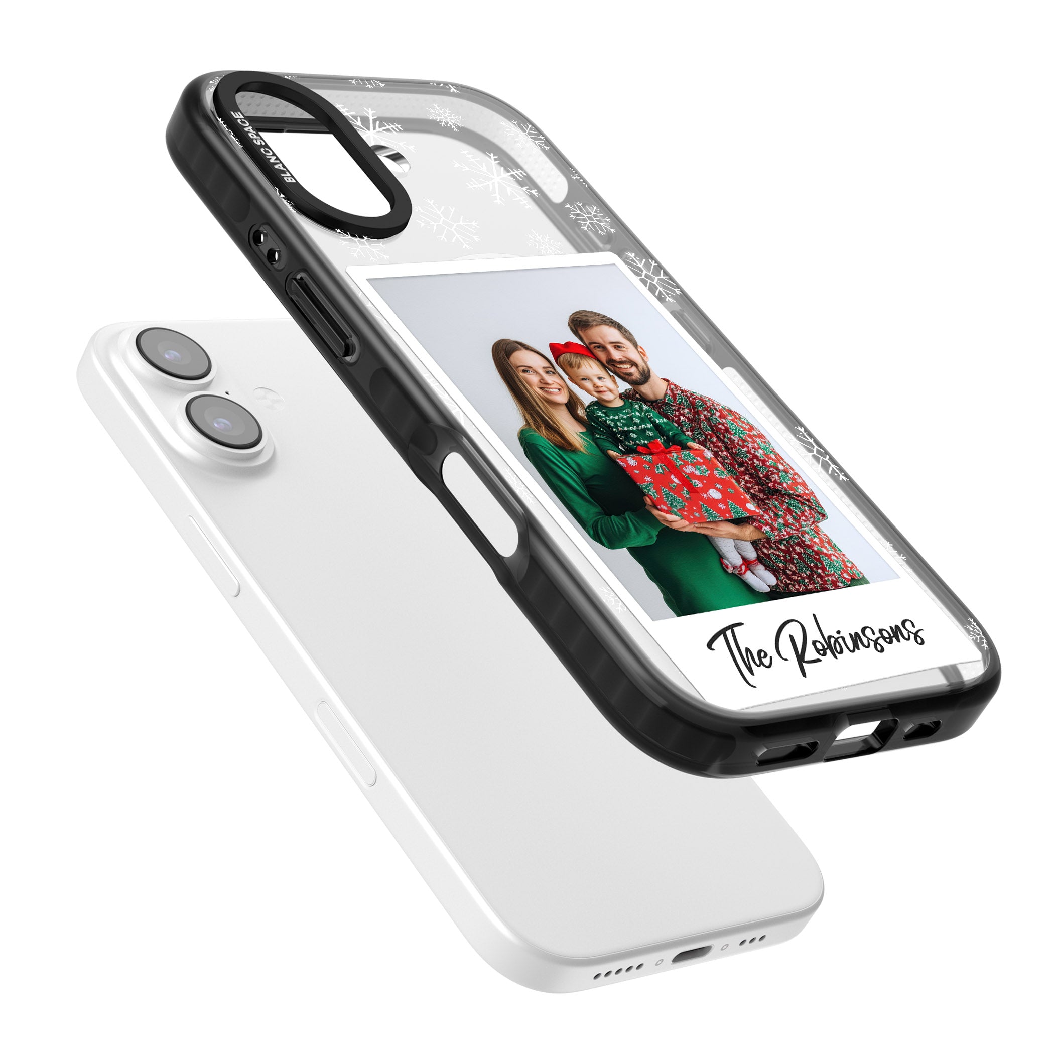 Personalised Snowflake Photo iPhone 17 Impact Pro Black Phone Case Colours