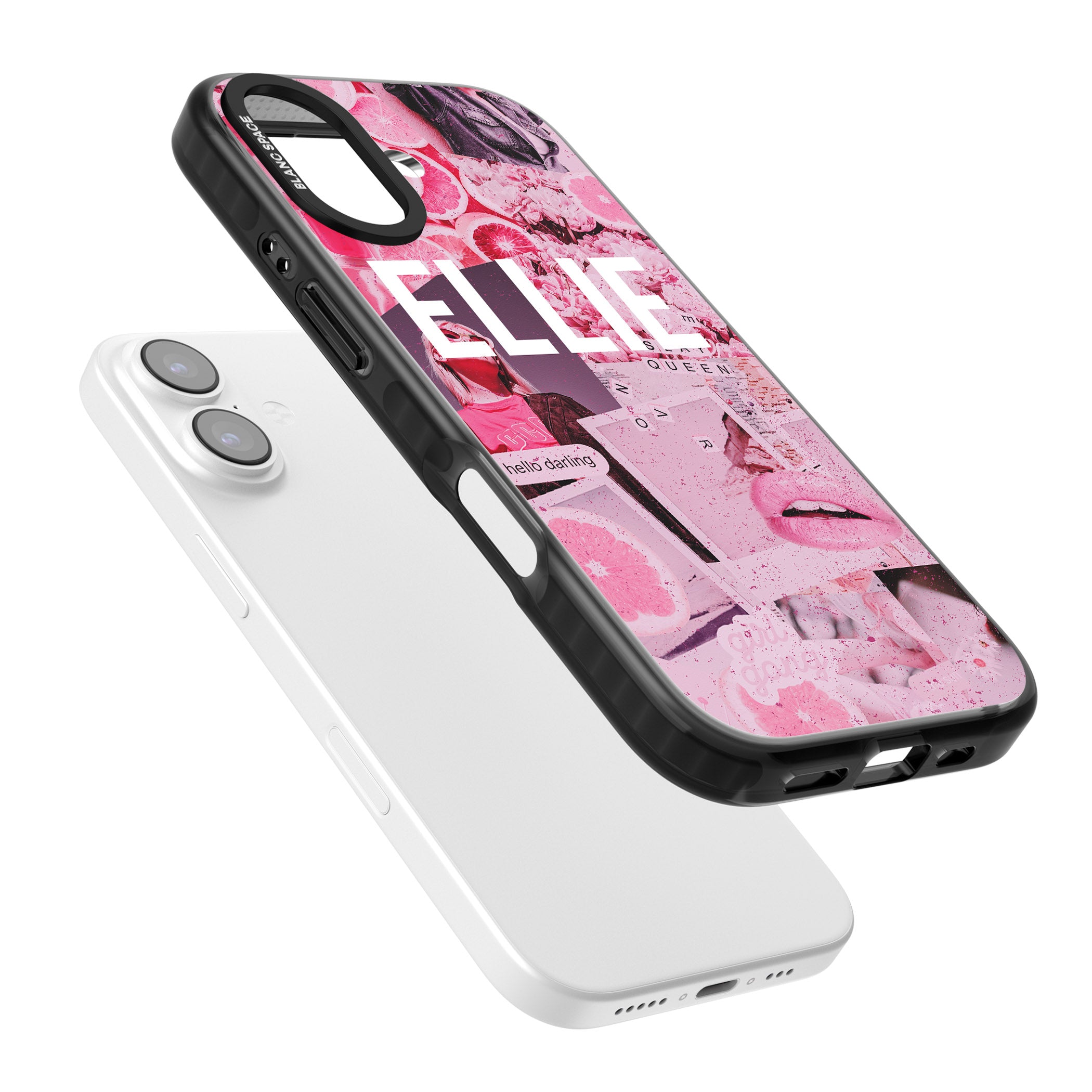Personalised Sweet Pink Collage iPhone 17 Impact Pro Black Phone Case Colours