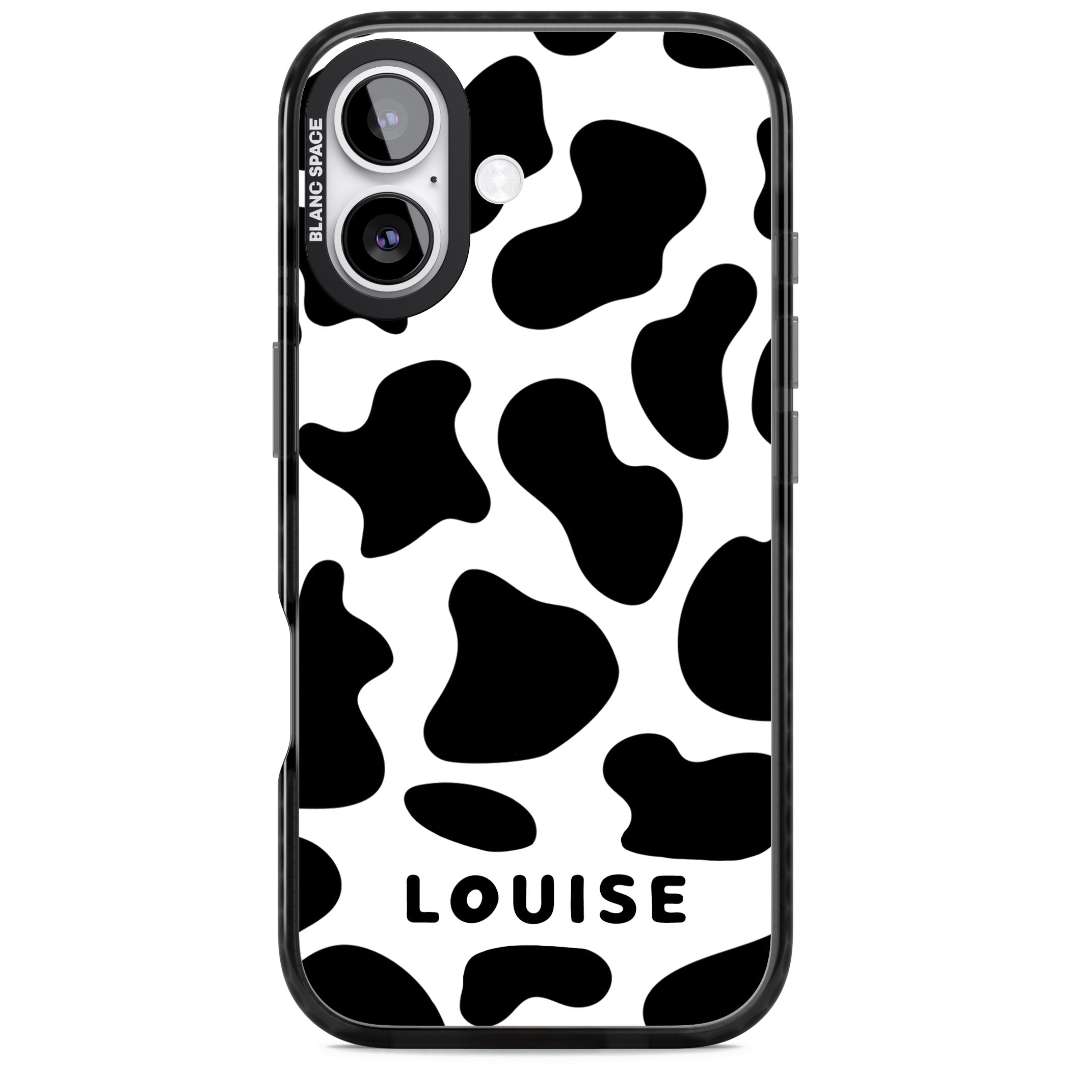 Personalised Cow Print iPhone 17 Impact Pro Black Phone Case