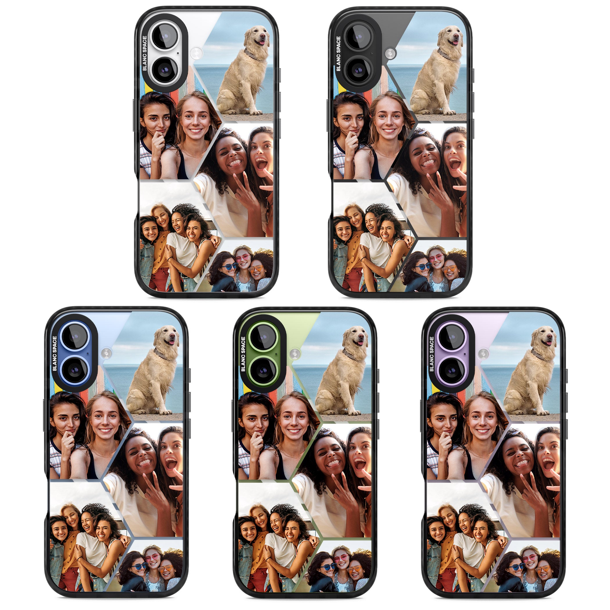 Personalised Beehive Photo Grid iPhone 17 Impact Pro Black Phone Case APT Impact Protection