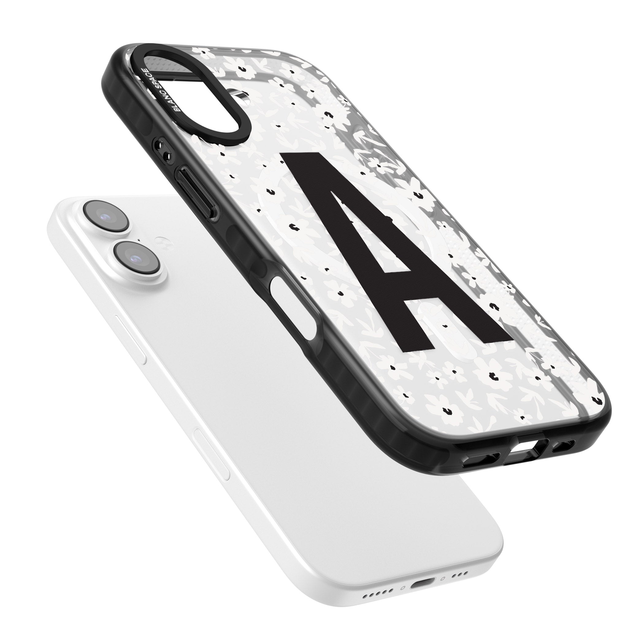 Personalised Bold Initial Floral iPhone 17 Impact Pro Black Phone Case Colours