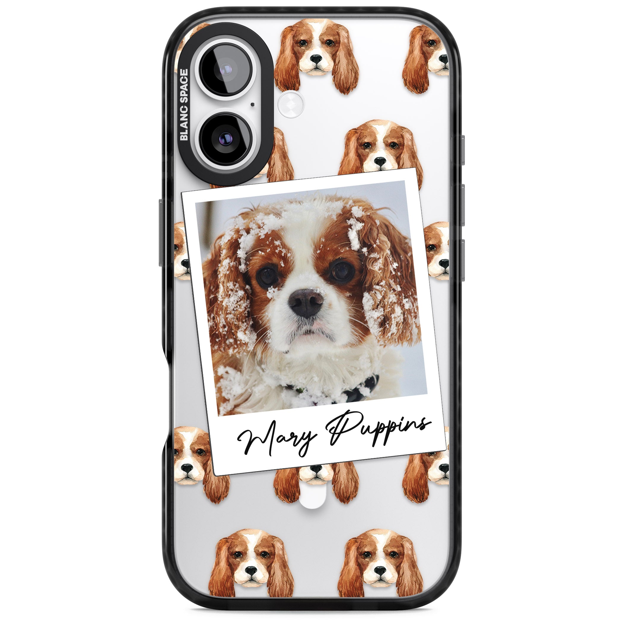 Personalised Cavalier King Charles Instant Camera Photo iPhone 17 Impact Pro Black Phone Case