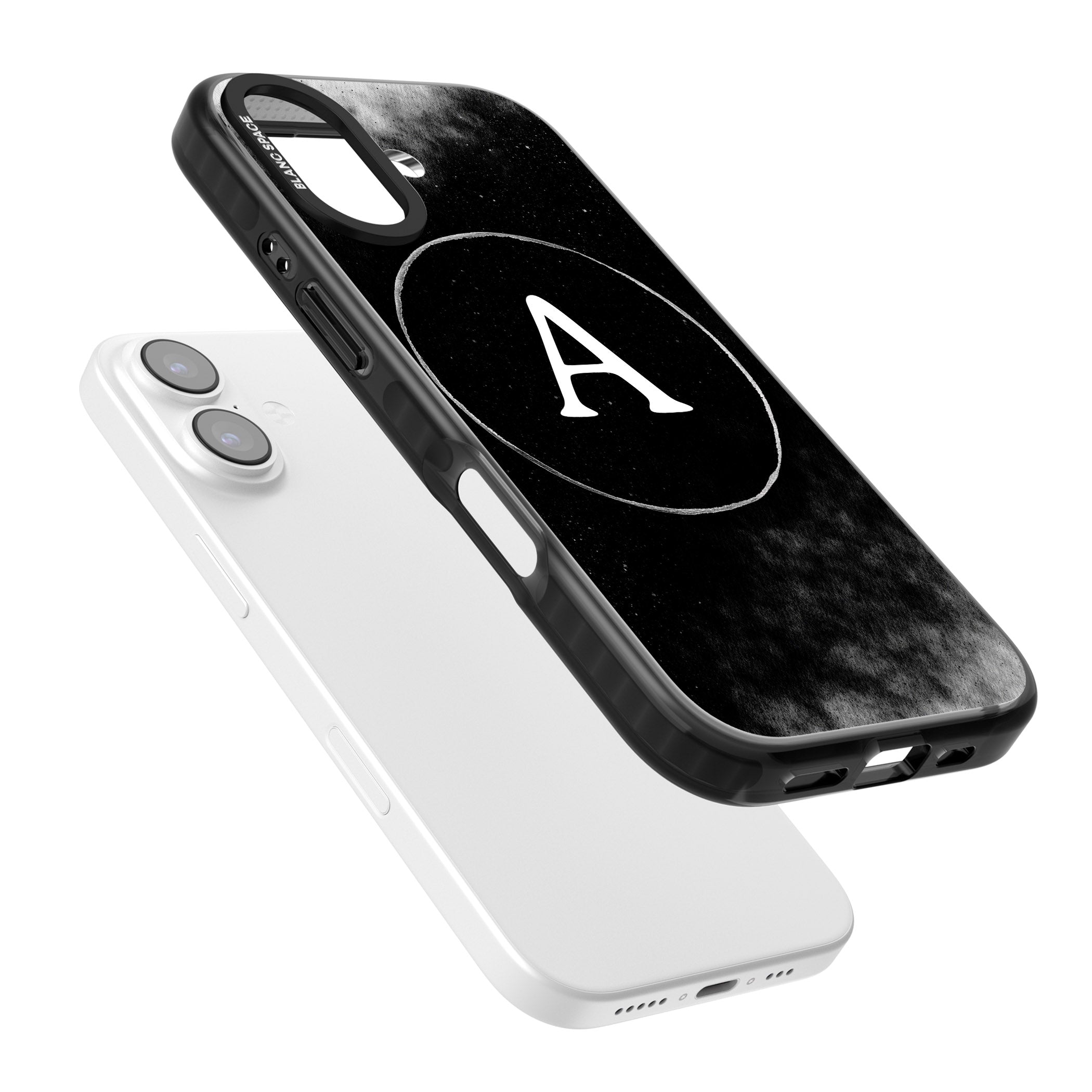 Personalised Monochrome Cosmic Monogram iPhone 17 Impact Pro Black Phone Case Colours