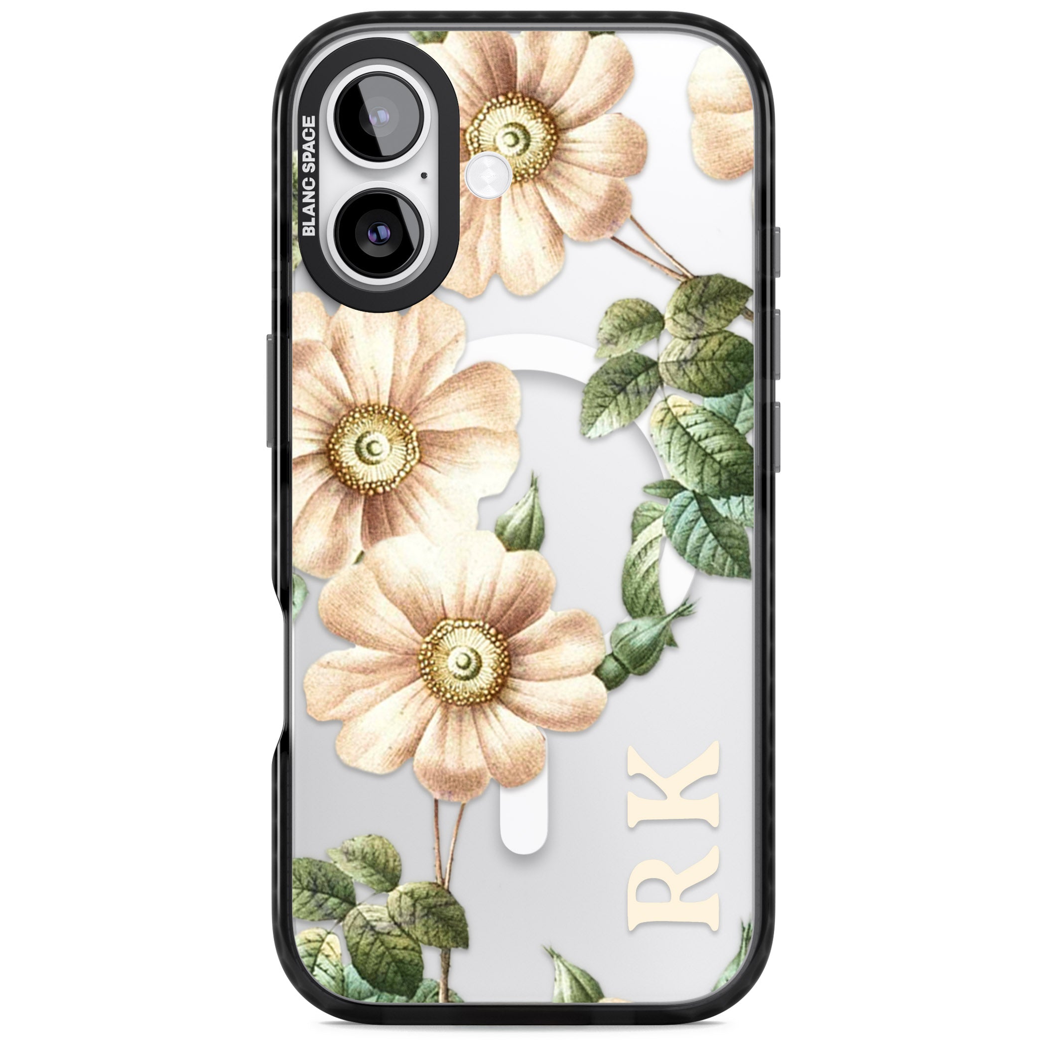 Personalised Vintage Floral Anemone iPhone 17 Impact Pro Black Phone Case