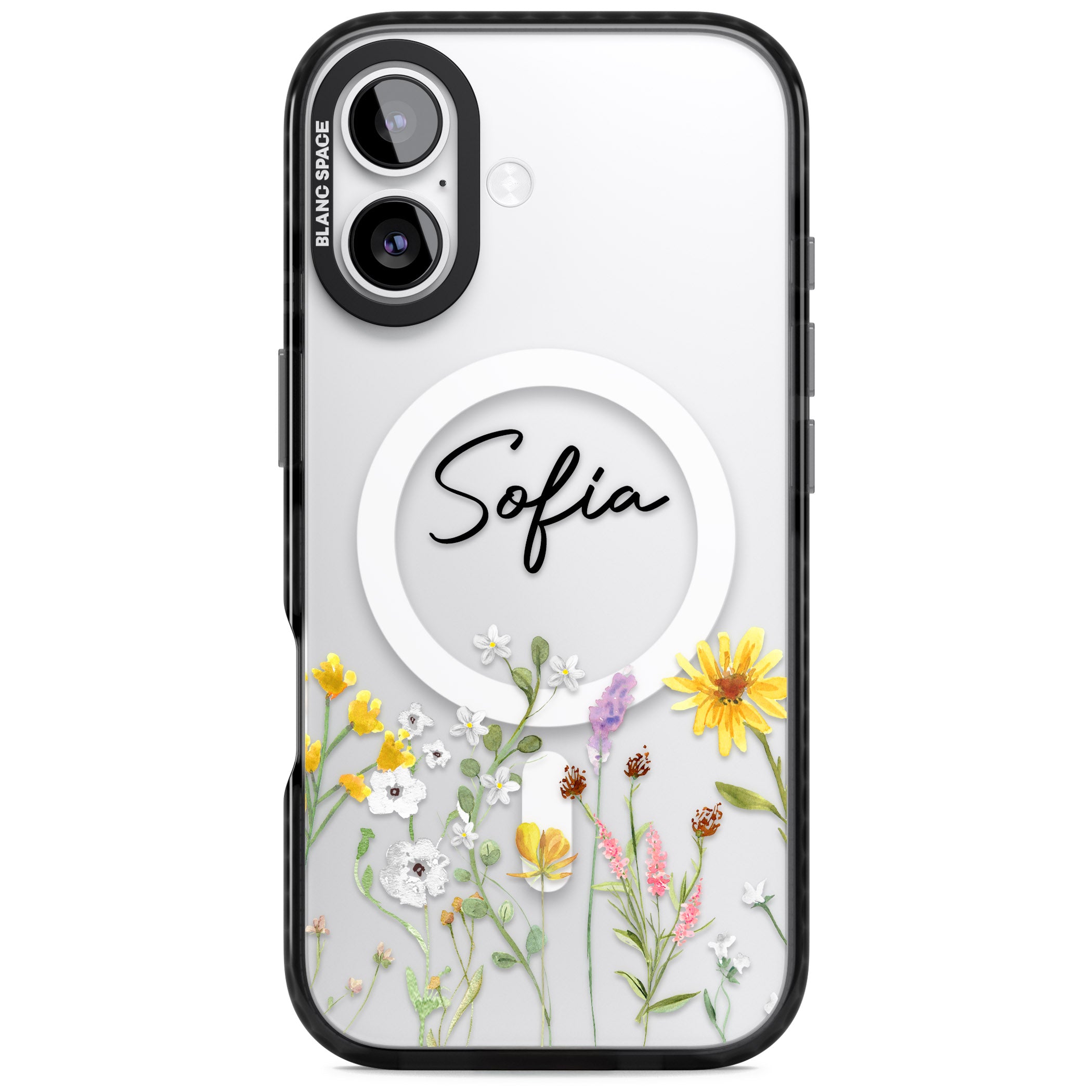 Personalised April Wildfowers iPhone 17 Impact Pro Black Phone Case