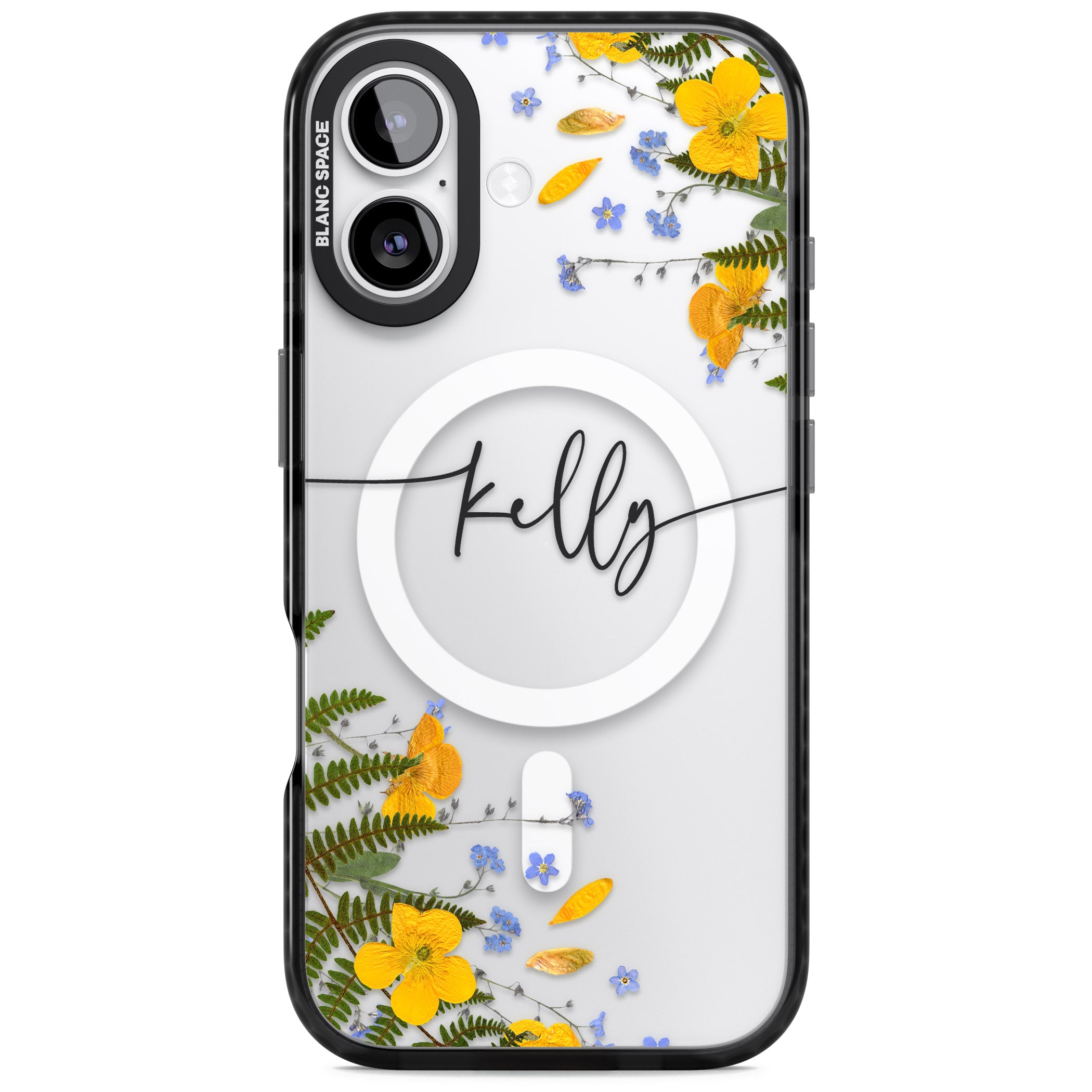 Personalised Ferns & Wildflowers iPhone 17 Impact Pro Black Phone Case