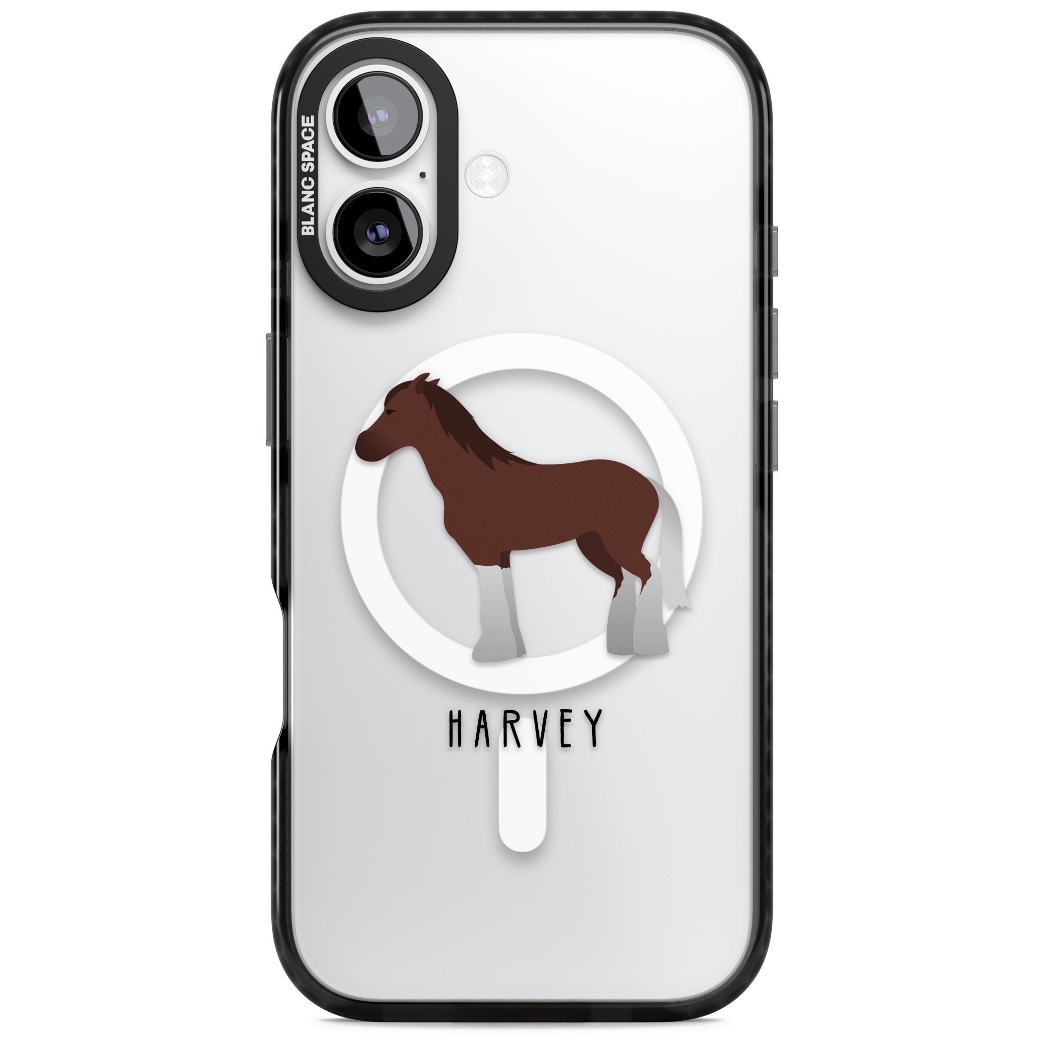Personalised Brown Horse iPhone 17 Impact Pro Black Phone Case