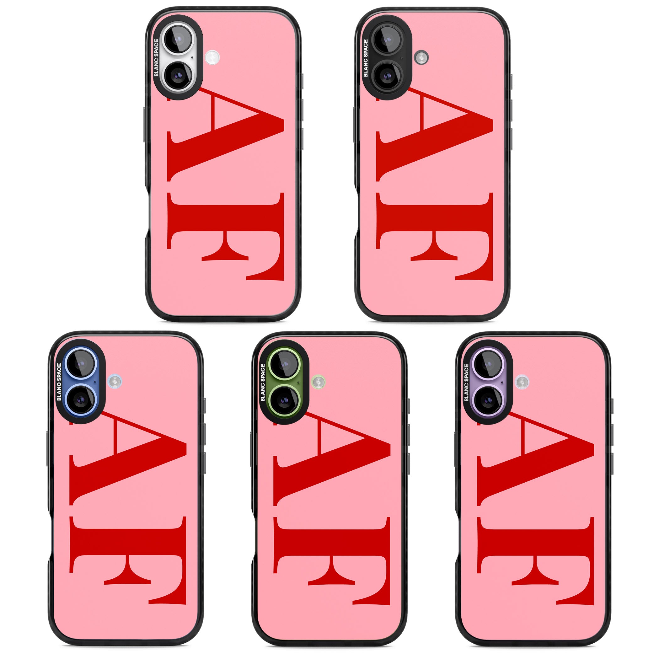 Personalised Red & Pink Letters iPhone 17 Impact Pro Black Phone Case APT Impact Protection
