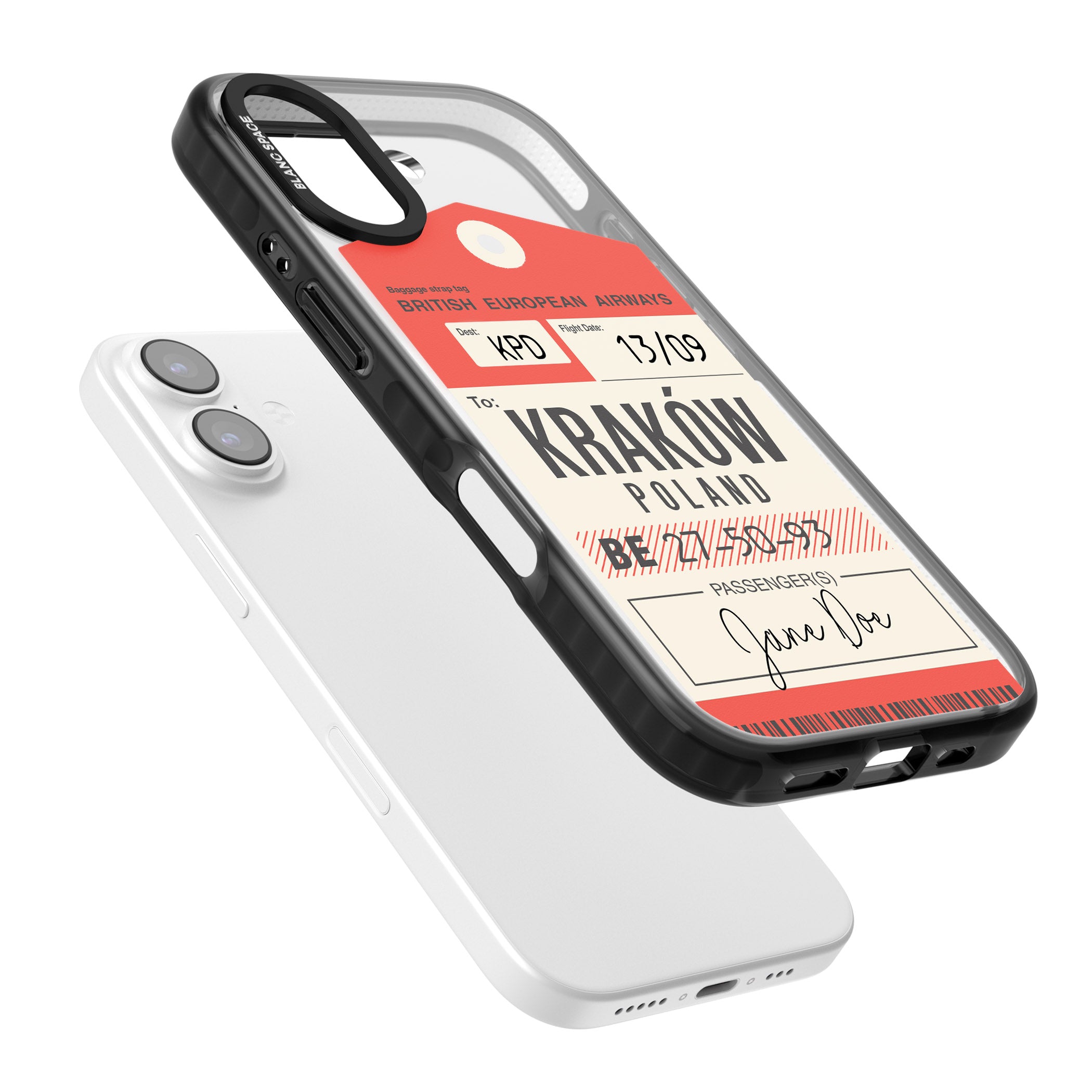 Personalised Vintage Bea Luggage Tag iPhone 17 Impact Pro Black Phone Case Colours