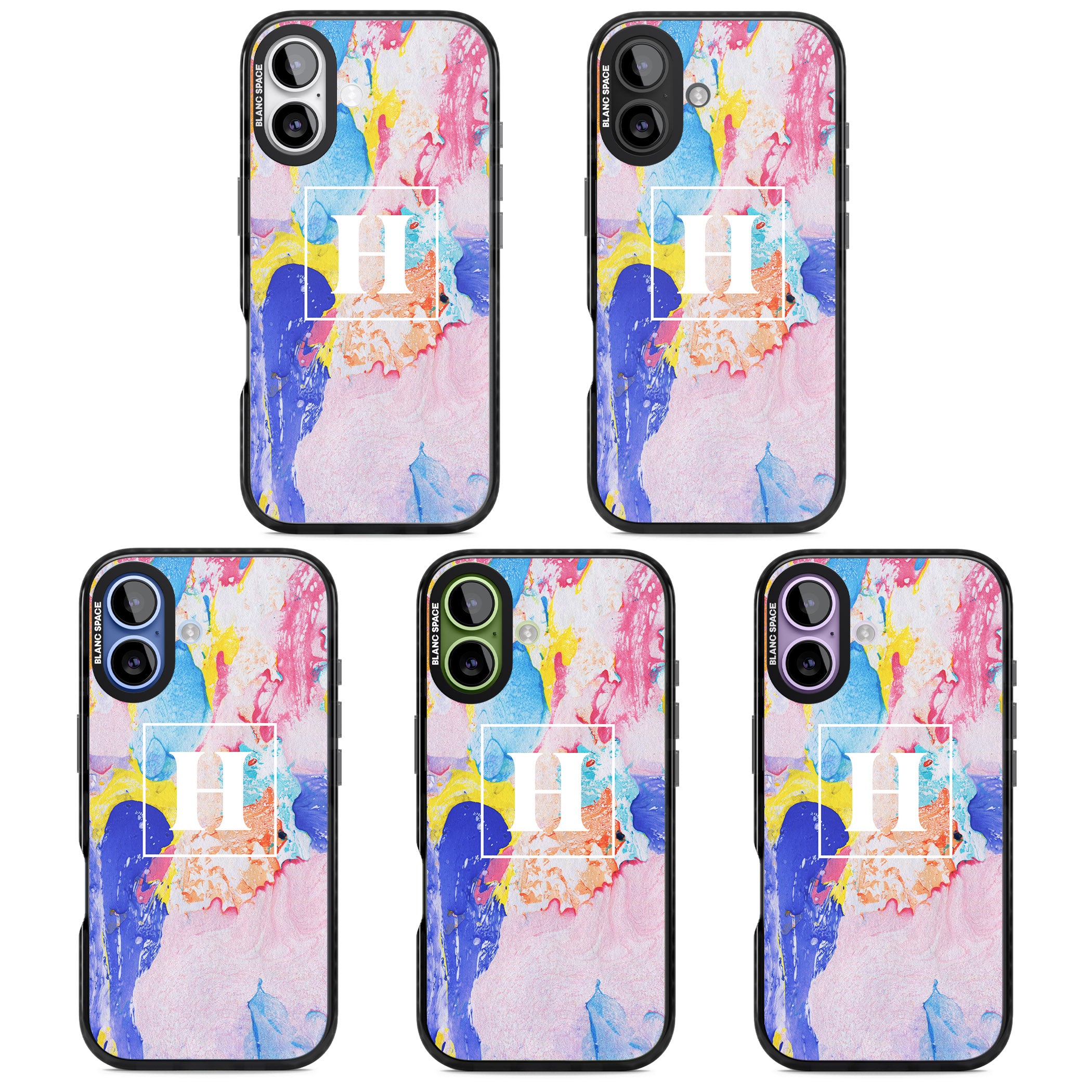 Personalised Pastel Marble Mix iPhone 17 Impact Pro Black Phone Case APT Impact Protection