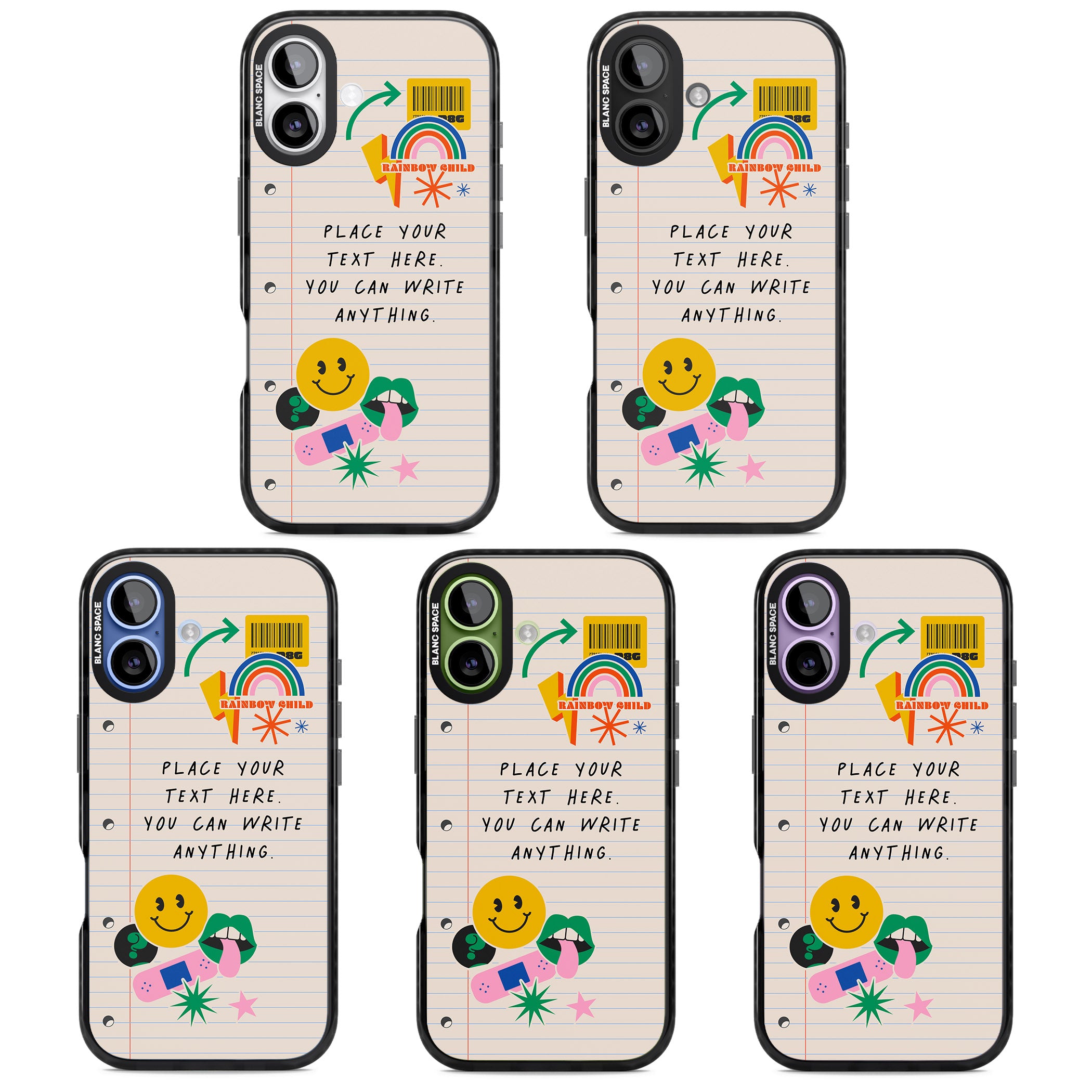 Personalised Retro Rainbow Fun iPhone 17 Impact Pro Black Phone Case APT Impact Protection